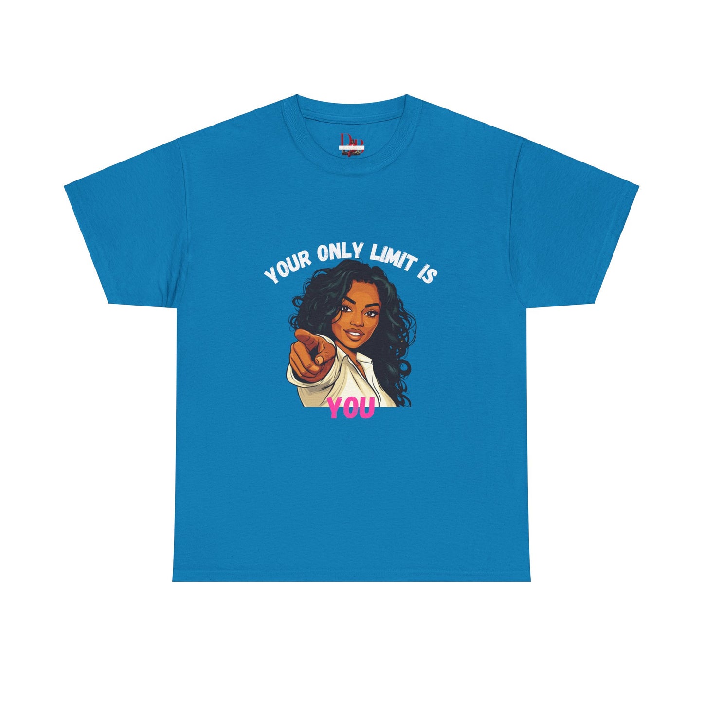 "Your Only Limit Is You" Inspirational Shirt – Motivational Tee in White & Pink Text