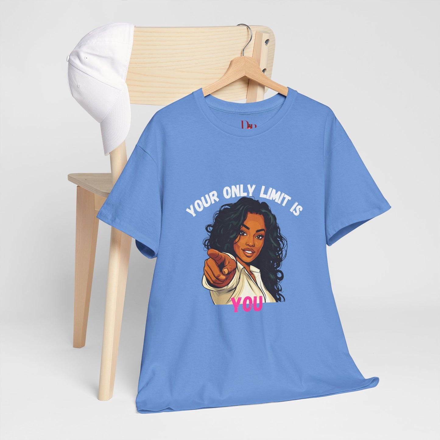 "Your Only Limit Is You" Inspirational Shirt – Motivational Tee in White & Pink Text