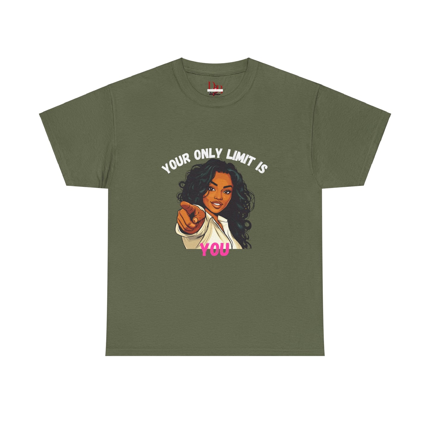 "Your Only Limit Is You" Inspirational Shirt – Motivational Tee in White & Pink Text
