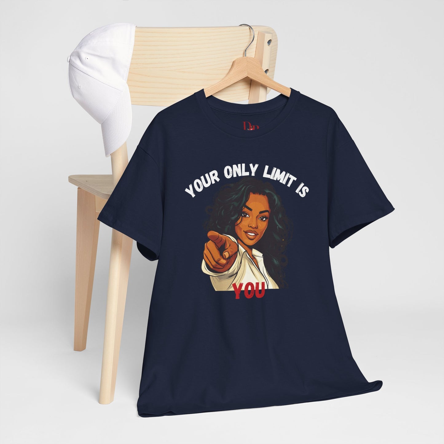 "Your Only Limit Is You" Inspirational Shirt – Motivational Tee in White & Red Text