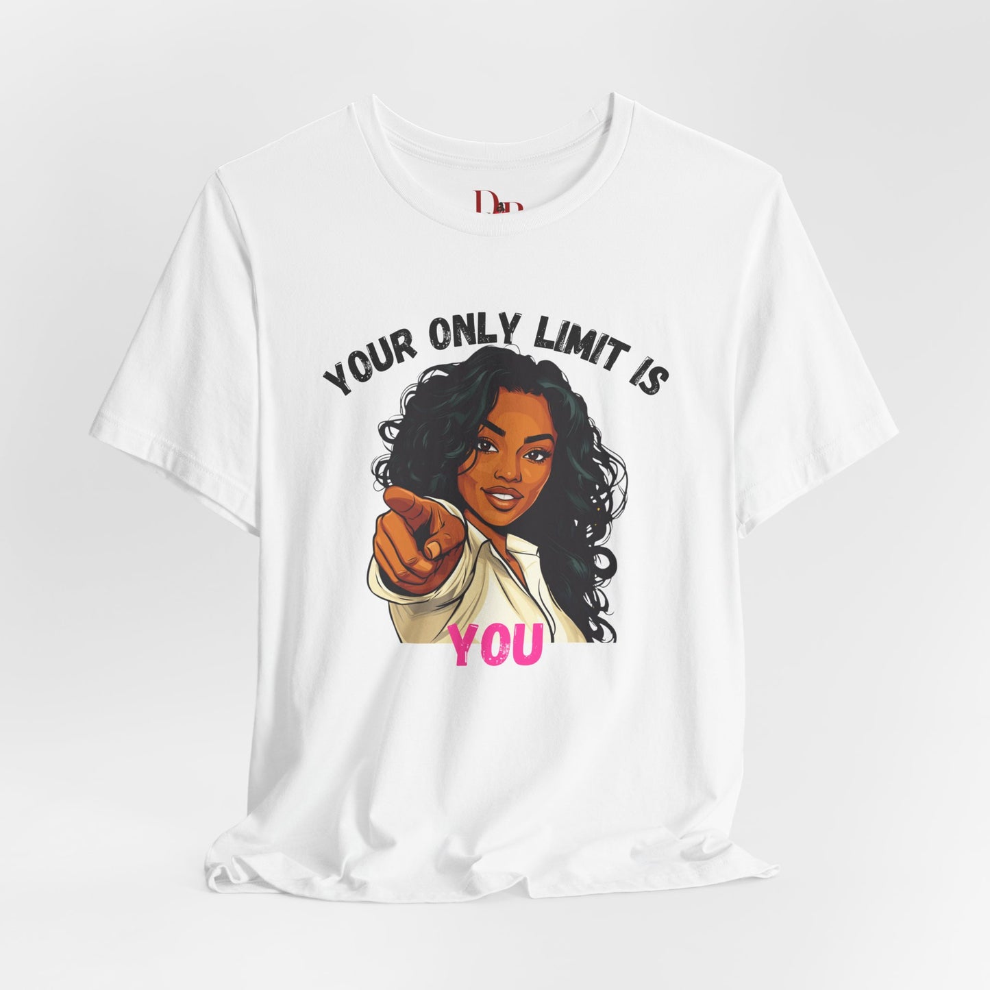 "Your Only Limit Is You" Inspirational Shirt – Motivational Tee in Black & Pink