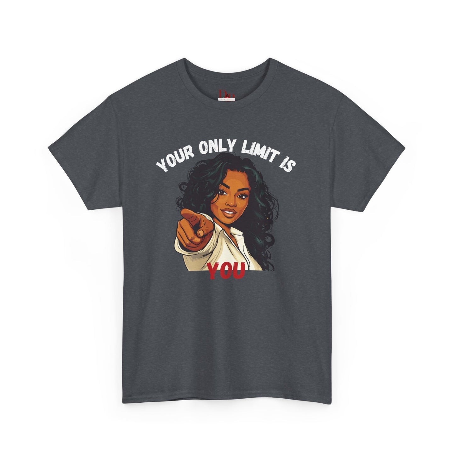 "Your Only Limit Is You" Inspirational Shirt – Motivational Tee in White & Red Text