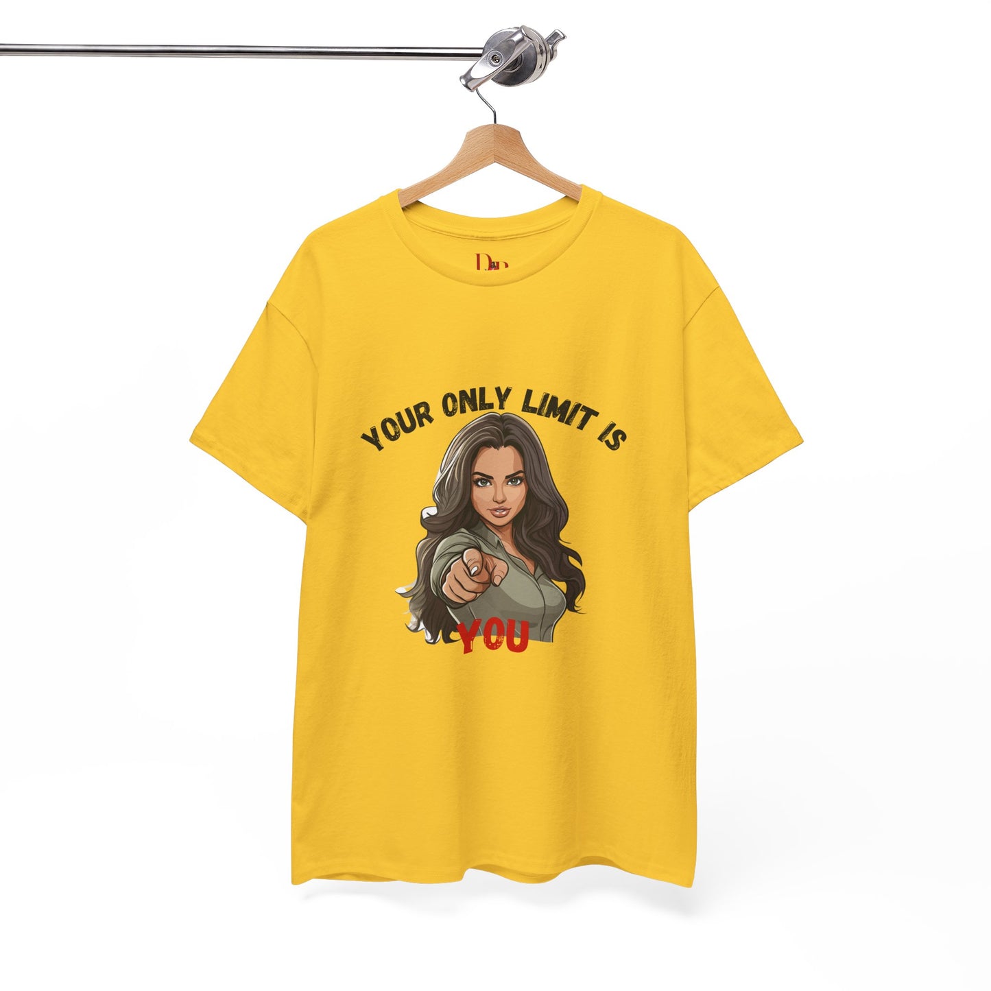 "Your Only Limit Is You" Inspirational Shirt – Motivational Tee in Black & Red Text