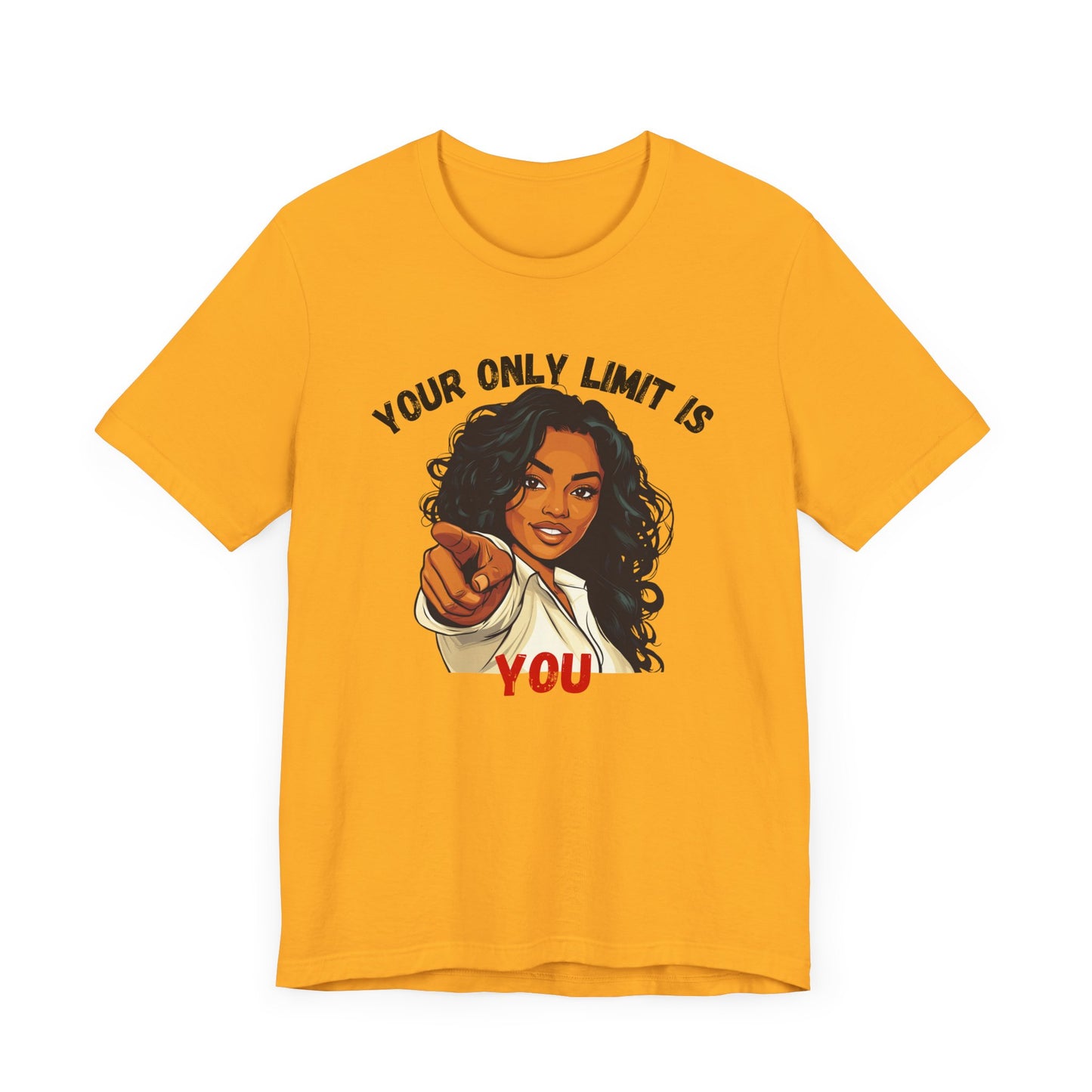 "Your Only Limit Is You" Inspirational Shirt – Motivational Tee in Black & Red Text