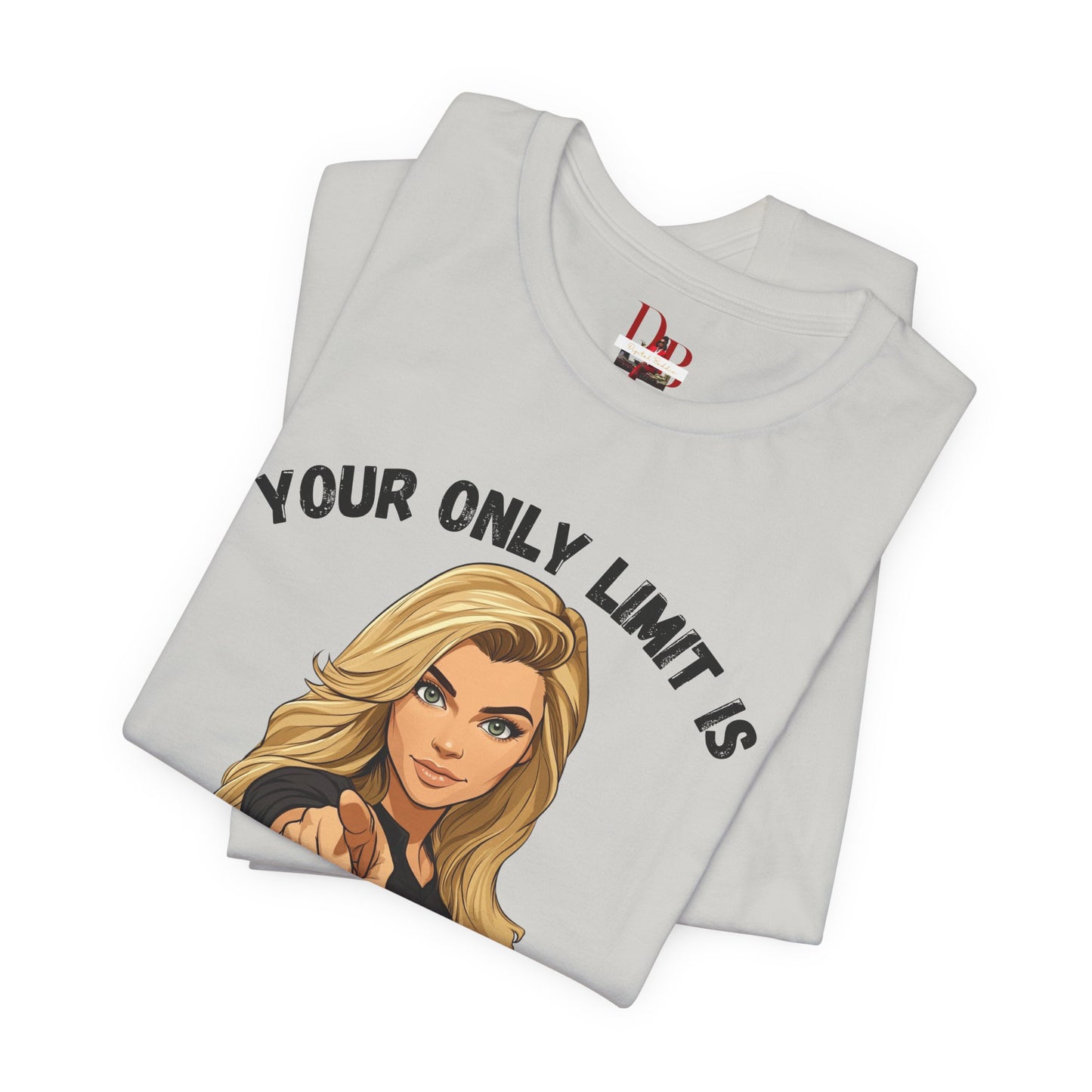 "Your Only Limit Is You" Inspirational Shirt B – Motivational Tee in Black & Pink