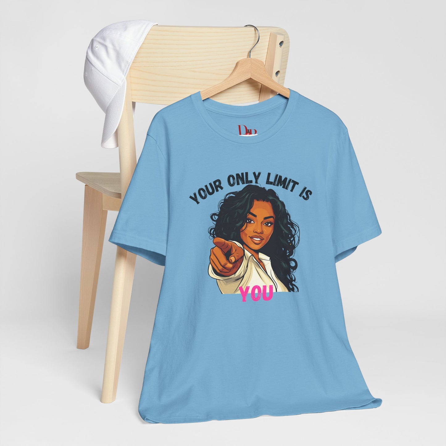"Your Only Limit Is You" Inspirational Shirt – Motivational Tee in Black & Pink