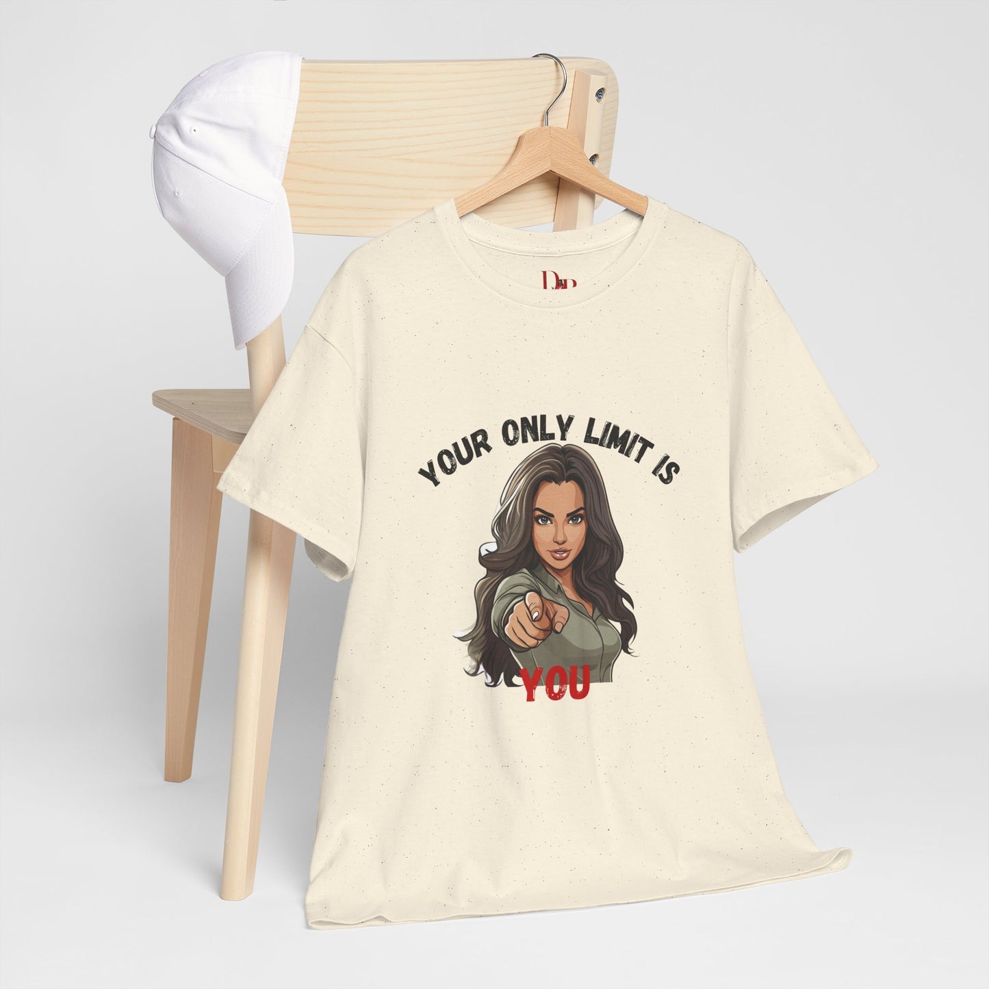 "Your Only Limit Is You" Inspirational Shirt – Motivational Tee in Black & Red Text