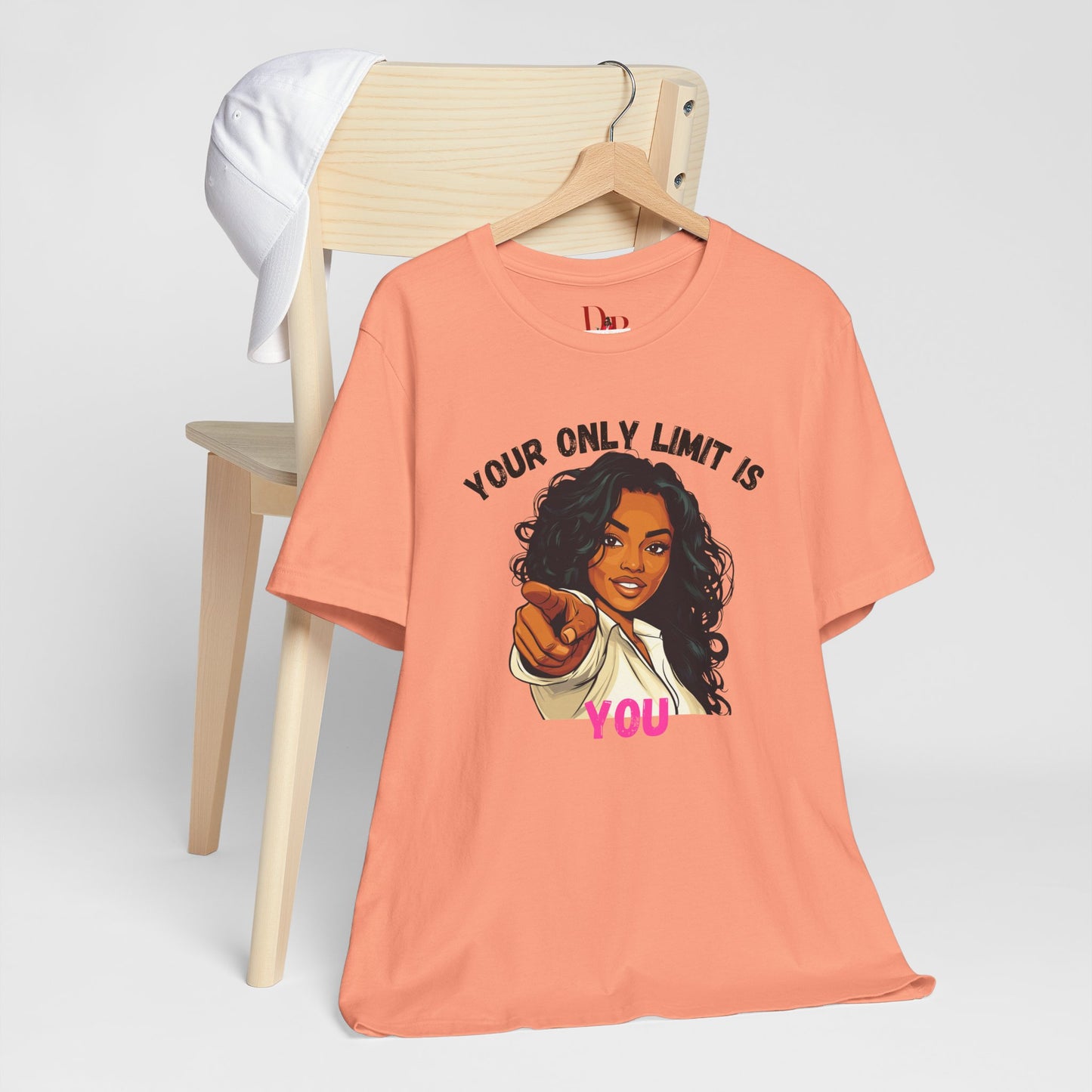 "Your Only Limit Is You" Inspirational Shirt – Motivational Tee in Black & Pink