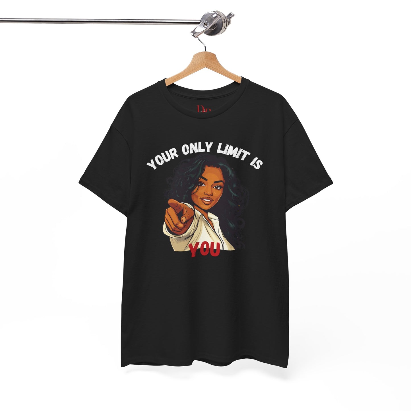 "Your Only Limit Is You" Inspirational Shirt – Motivational Tee in White & Red Text