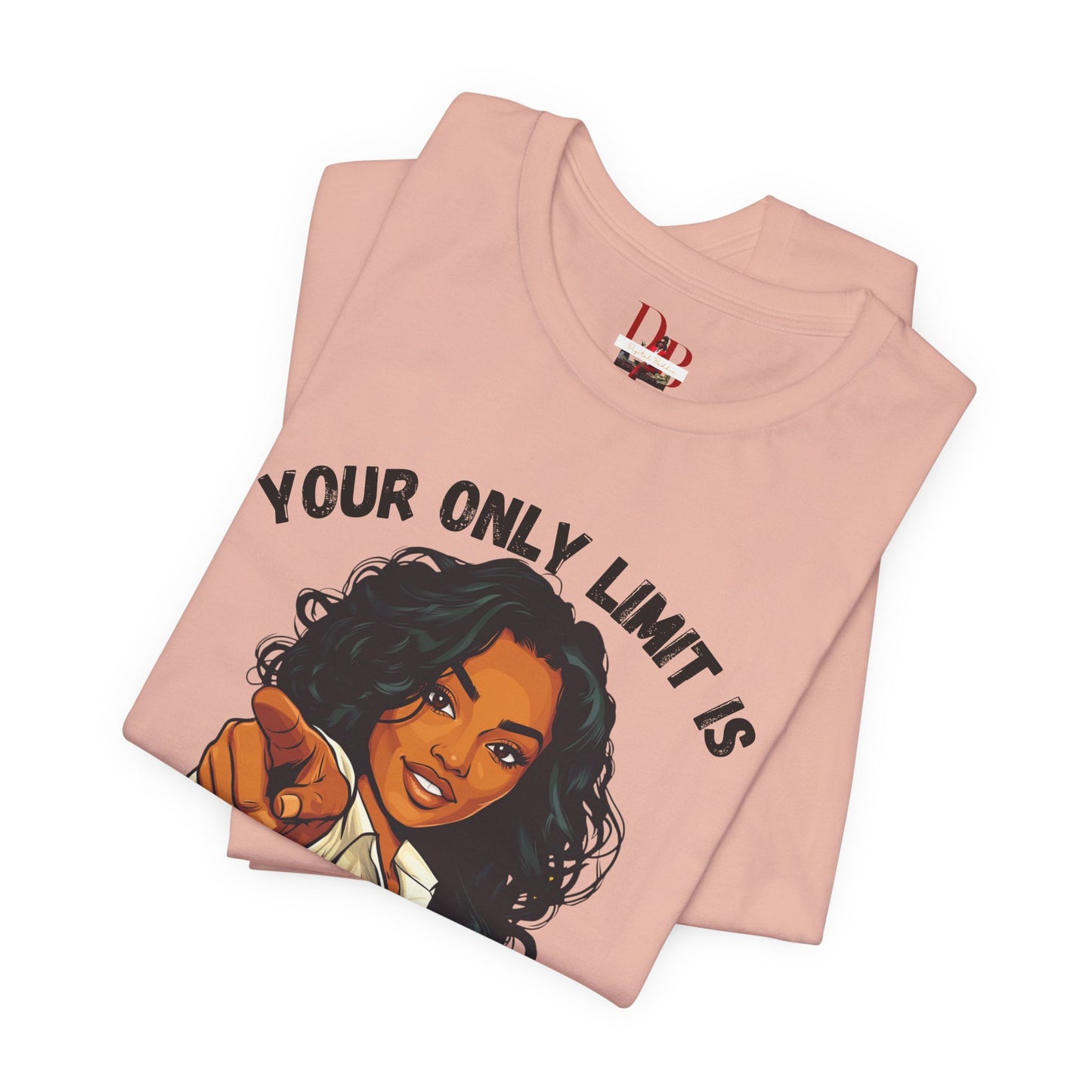 "Your Only Limit Is You" Inspirational Shirt – Motivational Tee in Black & Pink