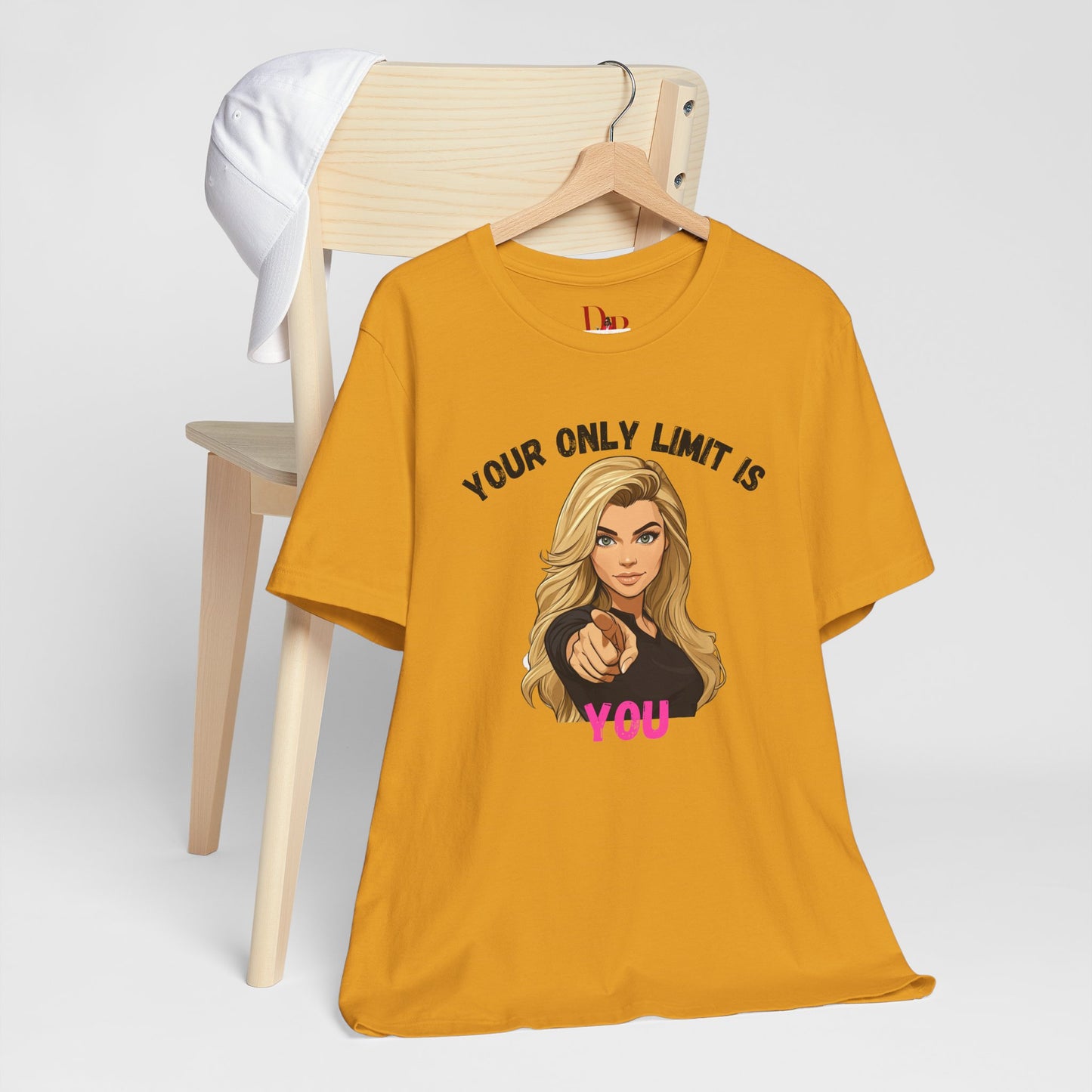 "Your Only Limit Is You" Inspirational Shirt B – Motivational Tee in Black & Pink