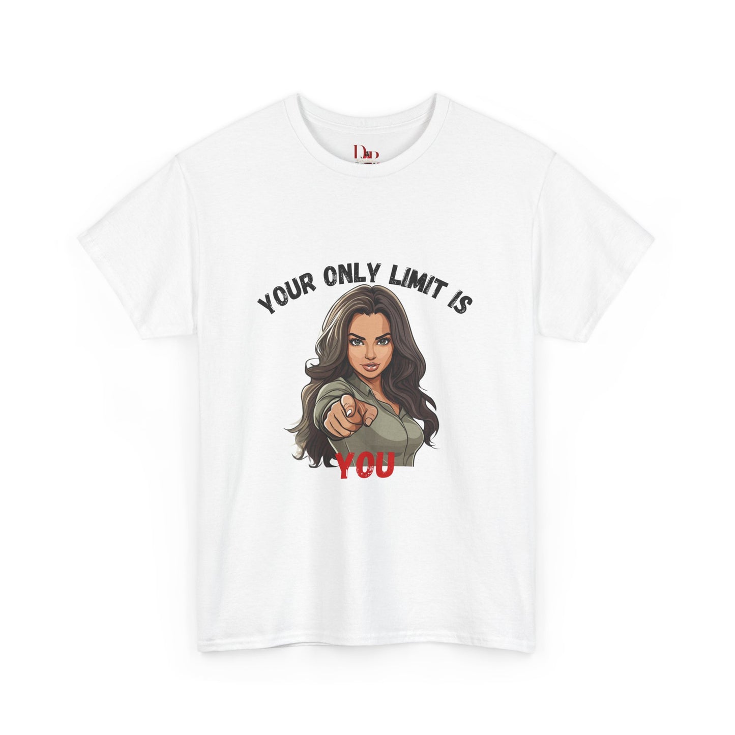 "Your Only Limit Is You" Inspirational Shirt – Motivational Tee in Black & Red Text