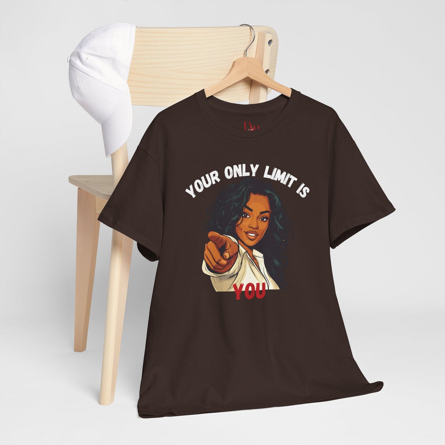 "Your Only Limit Is You" Inspirational Shirt – Motivational Tee in White & Red Text