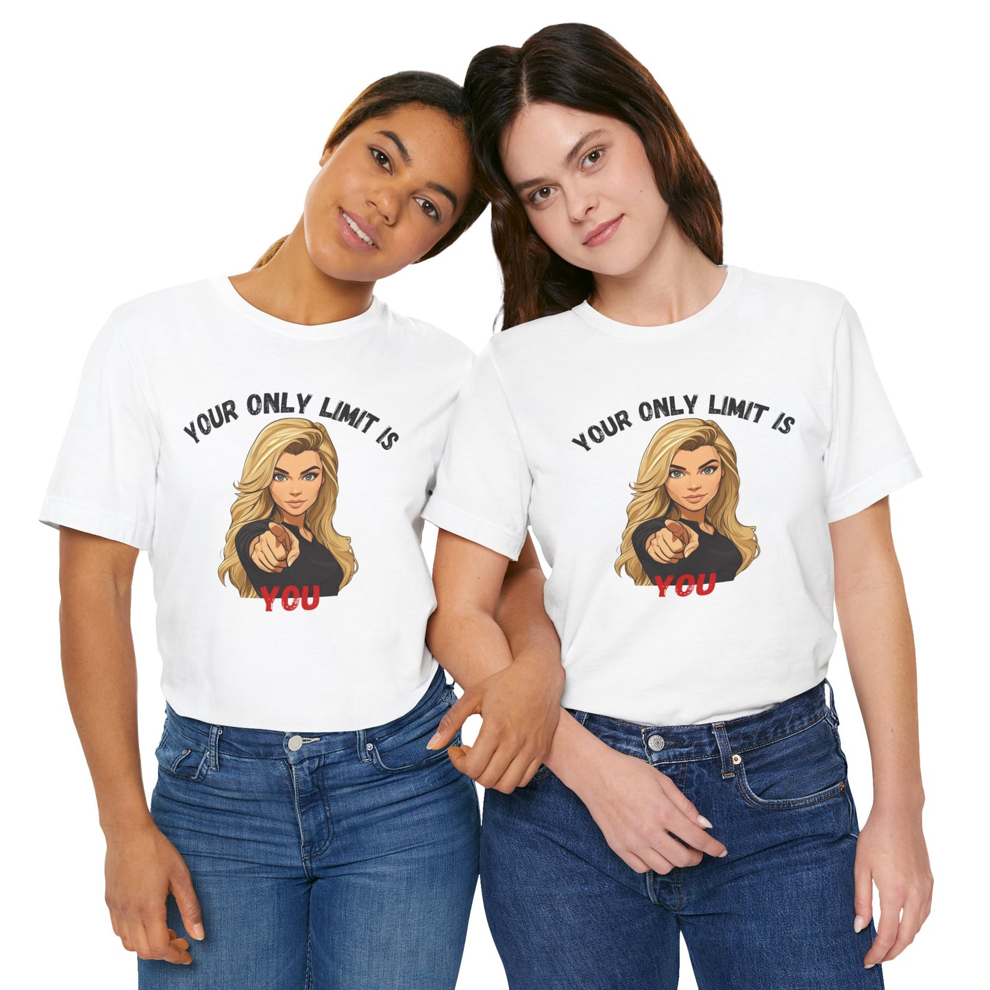"Your Only Limit Is You" Inspirational Shirt B – Motivational Tee in Black & Red
