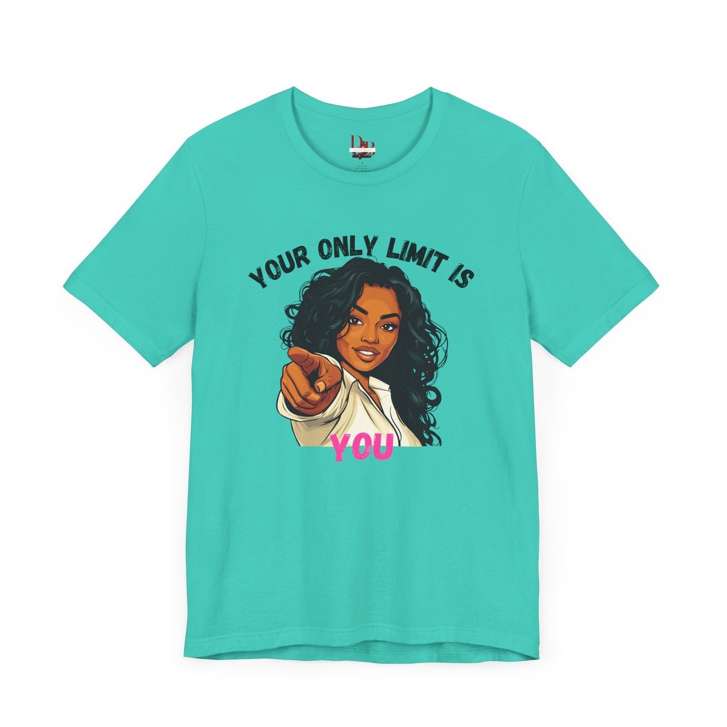 "Your Only Limit Is You" Inspirational Shirt – Motivational Tee in Black & Pink