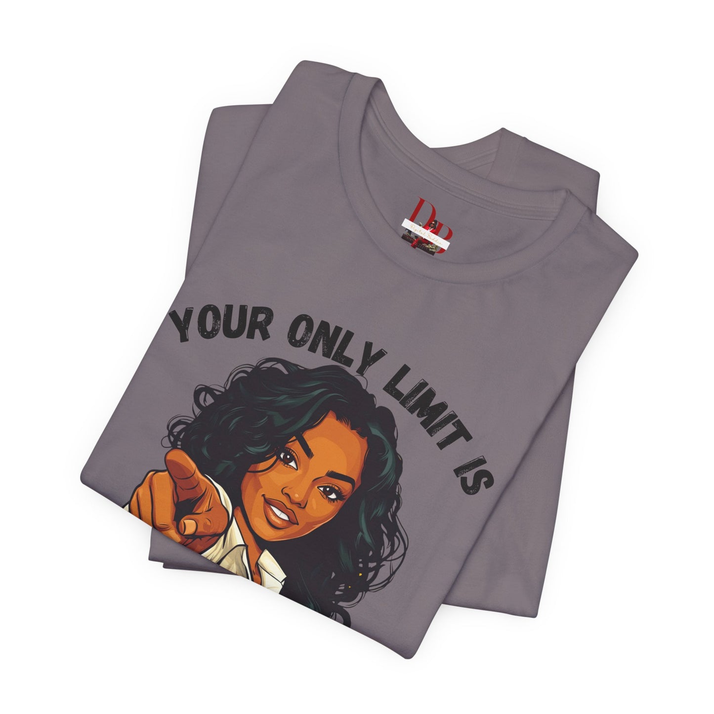 "Your Only Limit Is You" Inspirational Shirt – Motivational Tee in Black & Pink