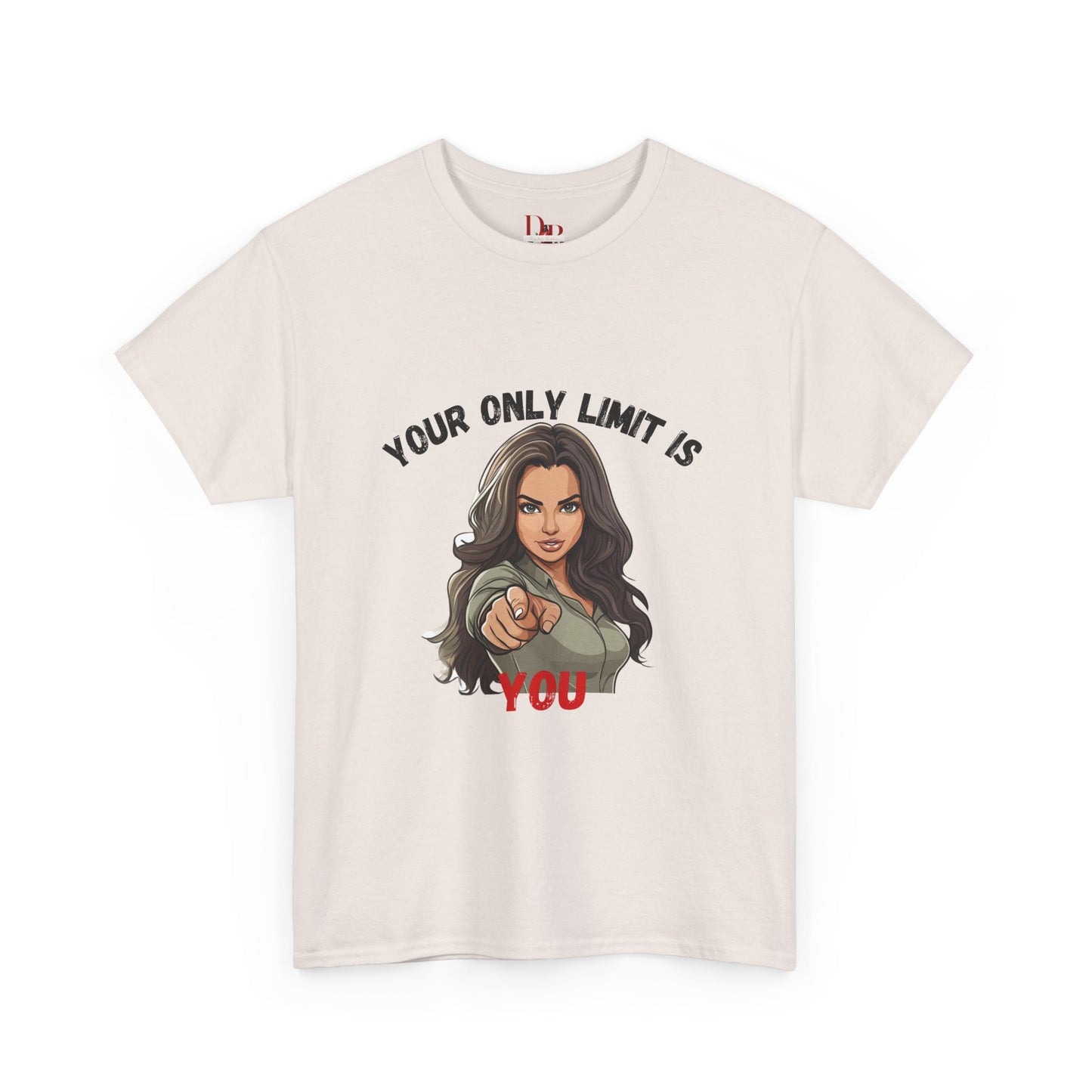 "Your Only Limit Is You" Inspirational Shirt – Motivational Tee in Black & Red Text