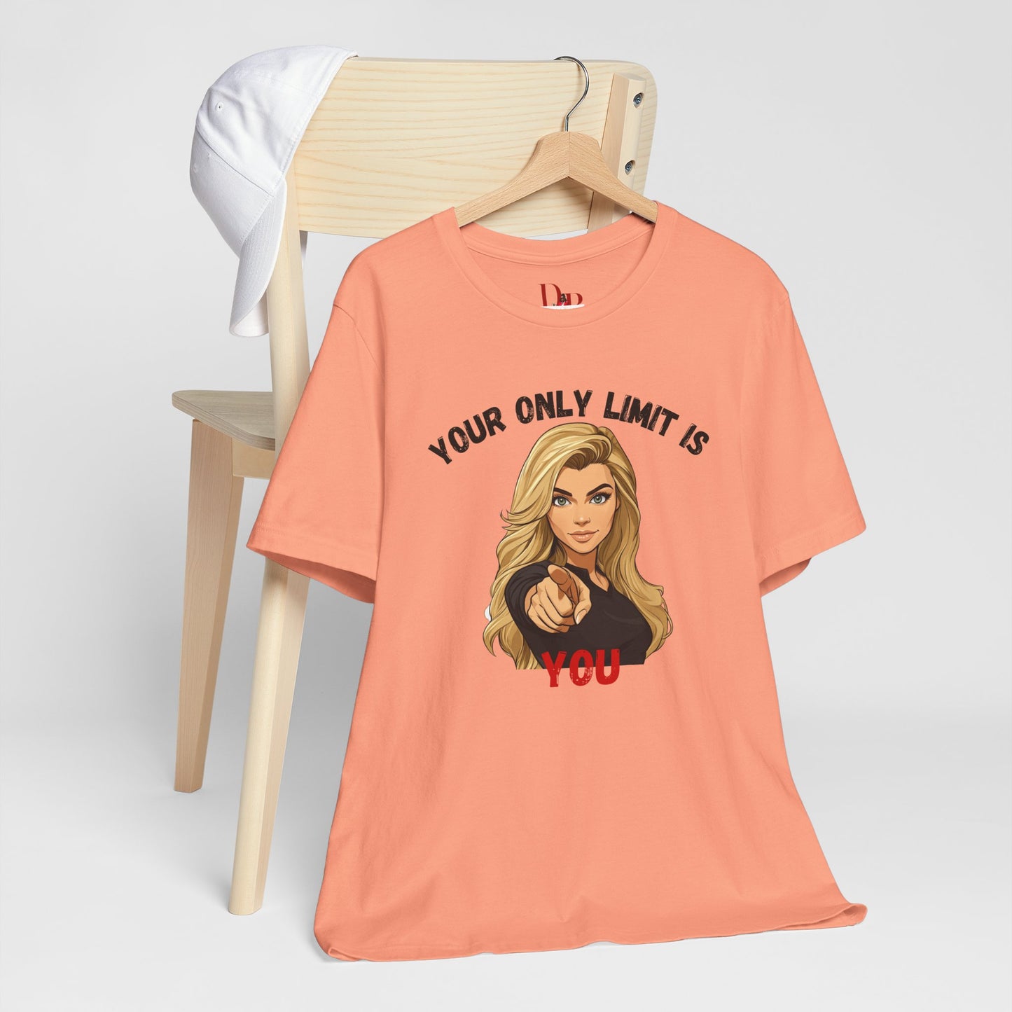 "Your Only Limit Is You" Inspirational Shirt B – Motivational Tee in Black & Red