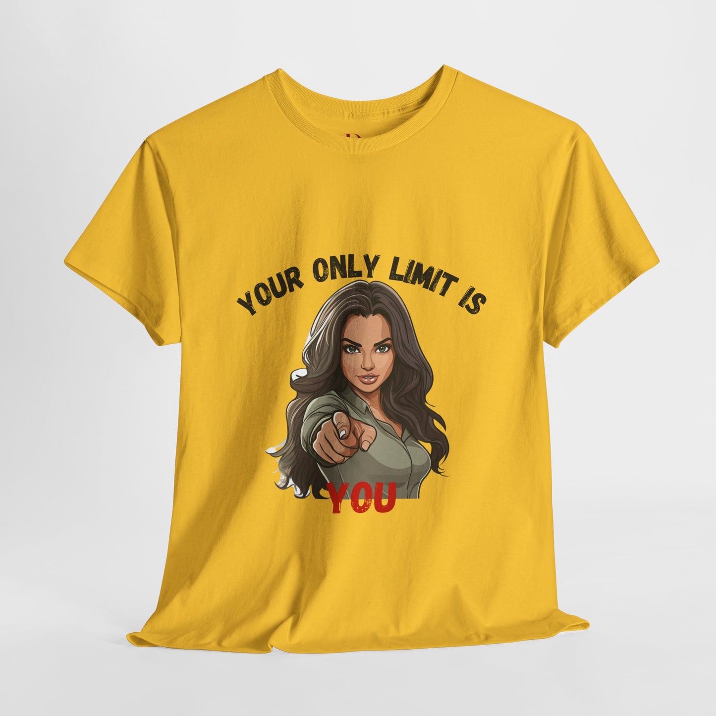 "Your Only Limit Is You" Inspirational Shirt – Motivational Tee in Black & Red Text