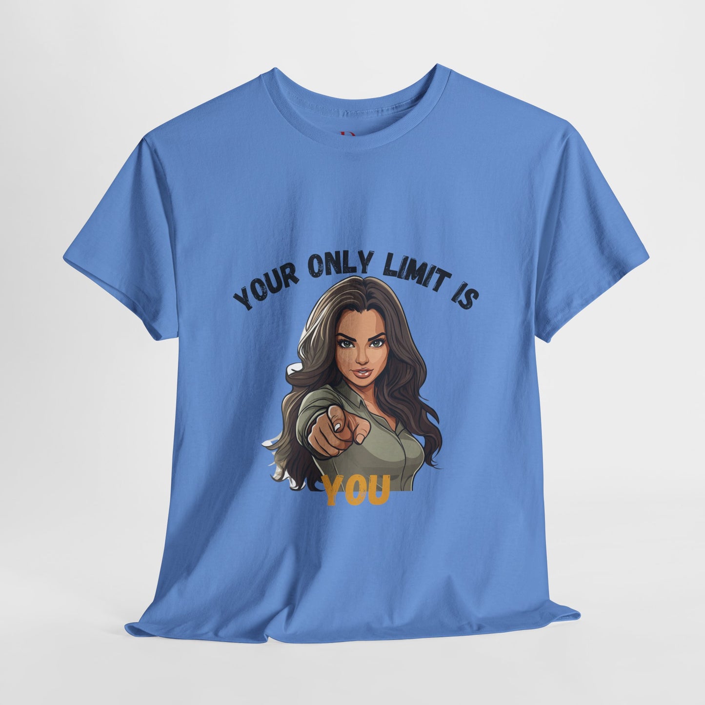 "Your Only Limit Is You" Inspirational Shirt – Motivational Tee in Black & Gold Text