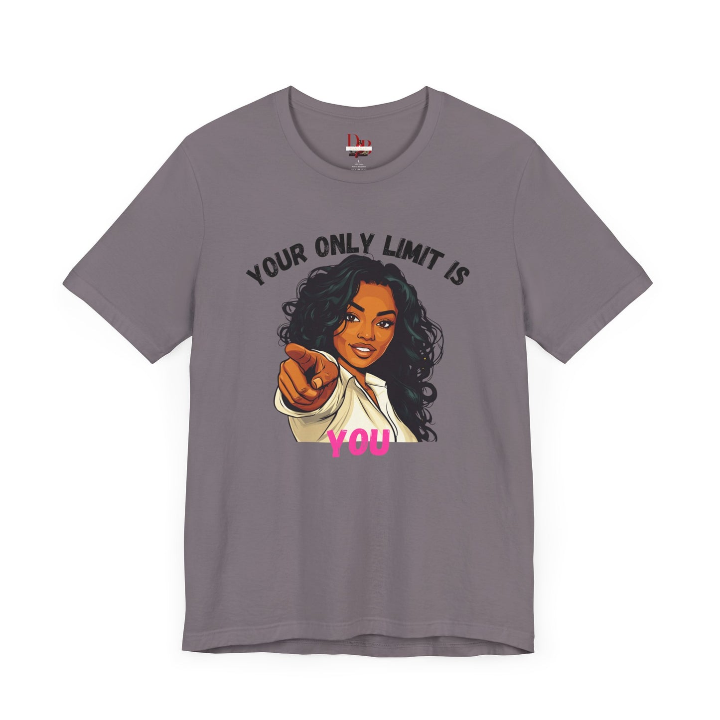 "Your Only Limit Is You" Inspirational Shirt – Motivational Tee in Black & Pink