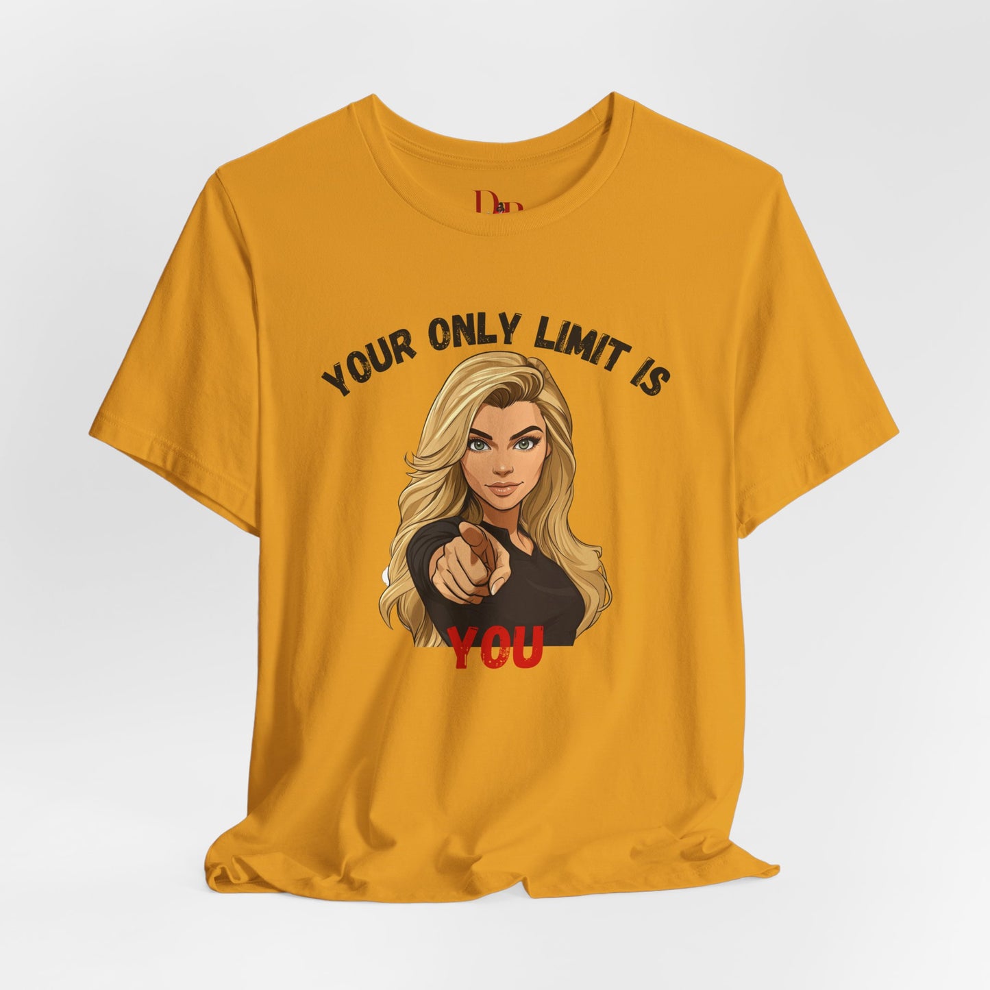 "Your Only Limit Is You" Inspirational Shirt B – Motivational Tee in Black & Red