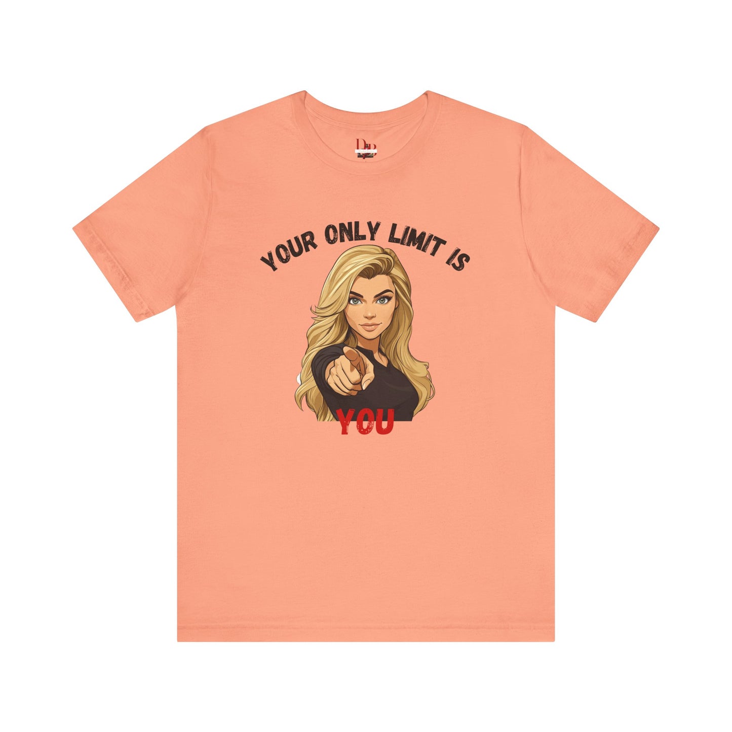 "Your Only Limit Is You" Inspirational Shirt B – Motivational Tee in Black & Red