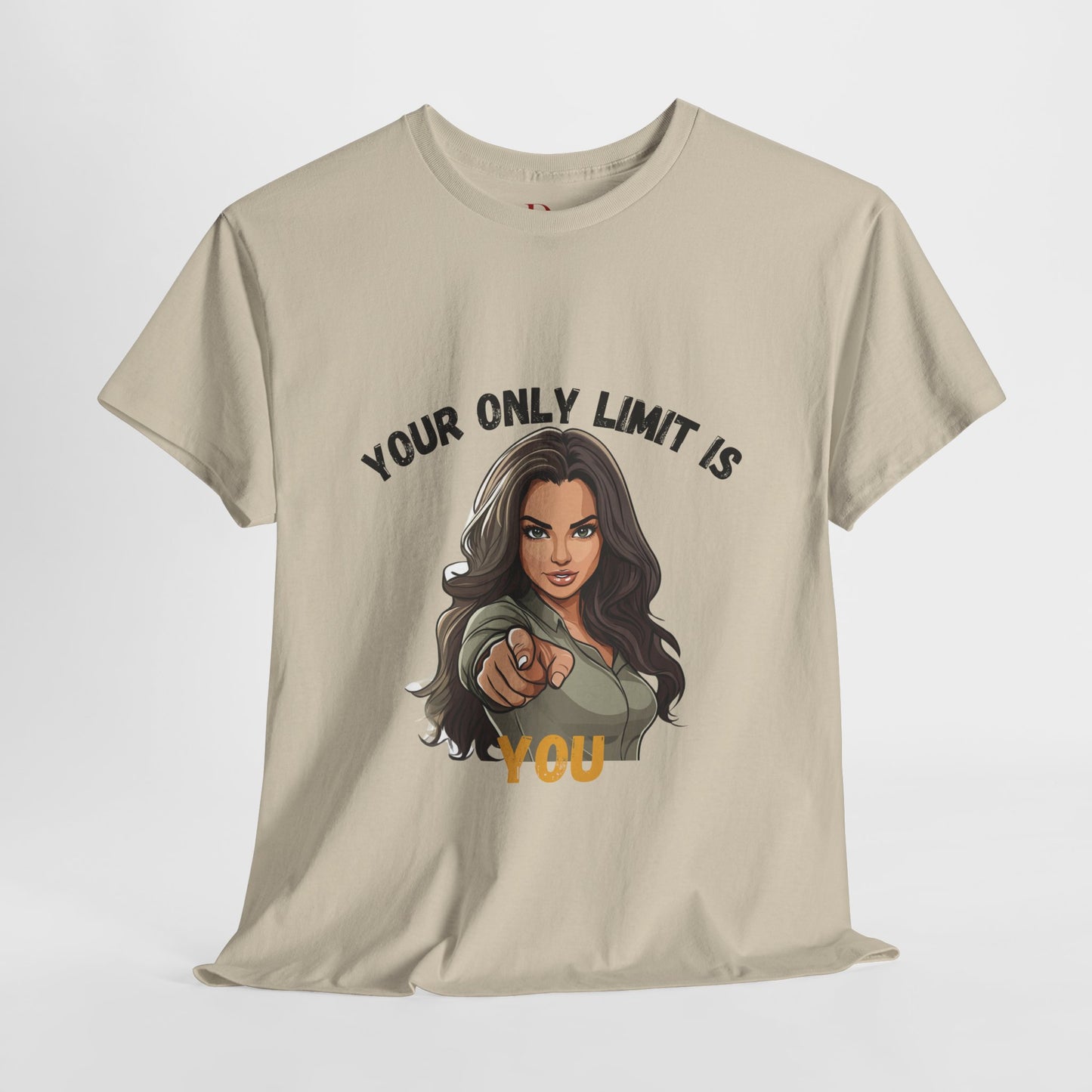 "Your Only Limit Is You" Inspirational Shirt – Motivational Tee in Black & Gold Text