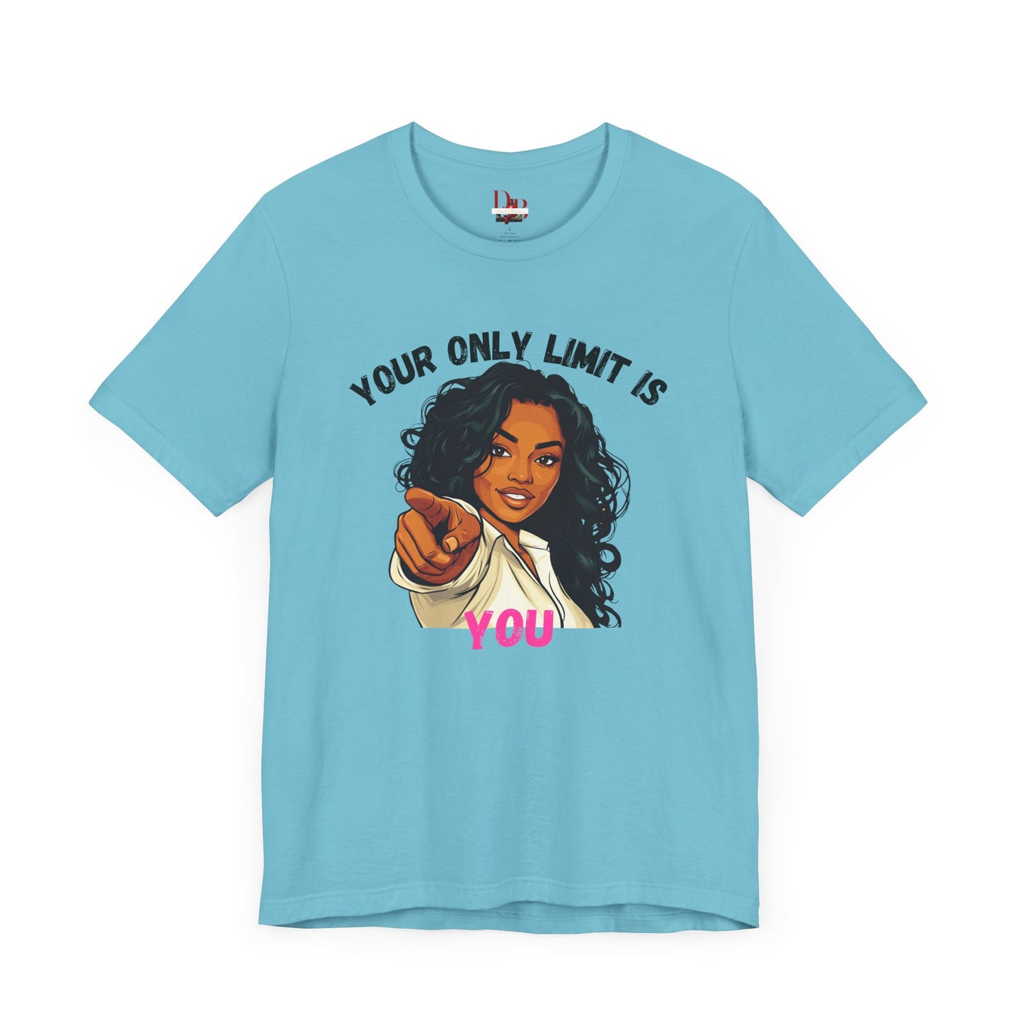 "Your Only Limit Is You" Inspirational Shirt – Motivational Tee in Black & Pink