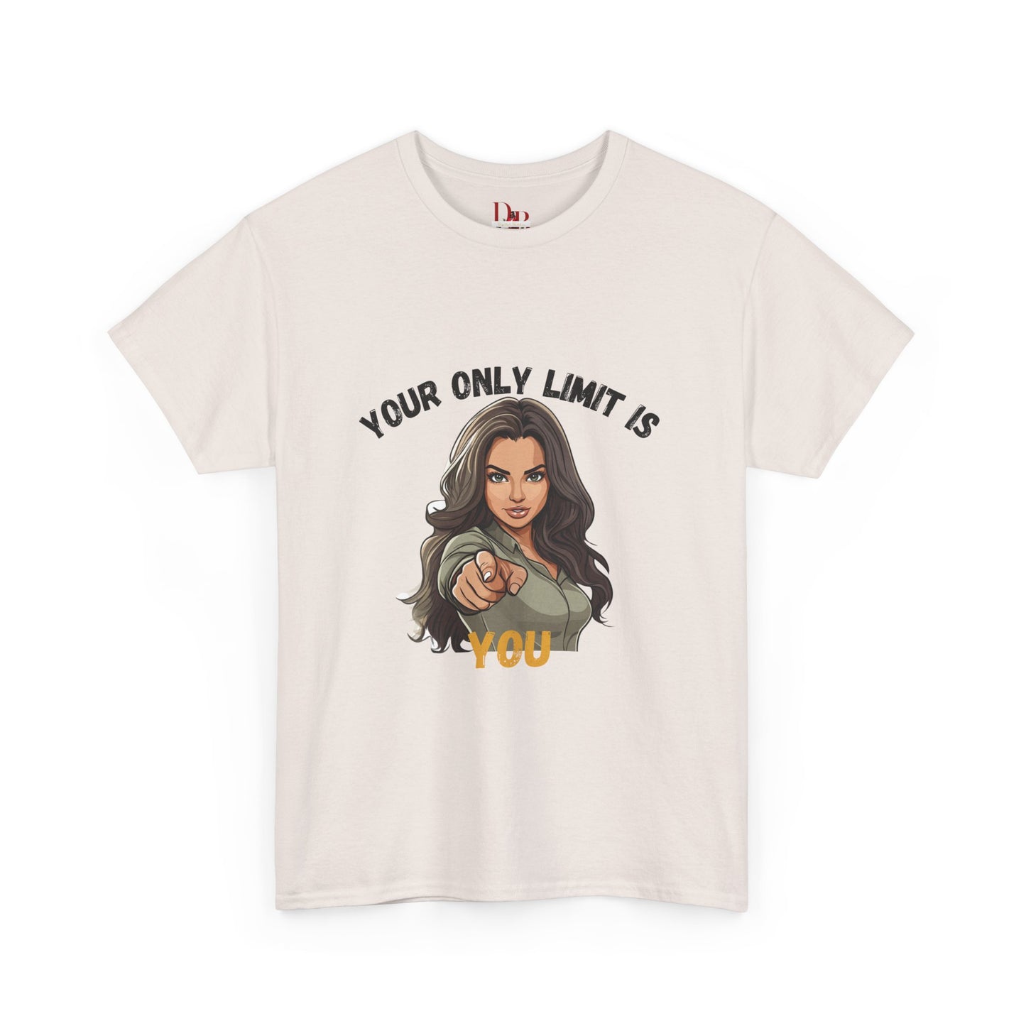 "Your Only Limit Is You" Inspirational Shirt – Motivational Tee in Black & Gold Text