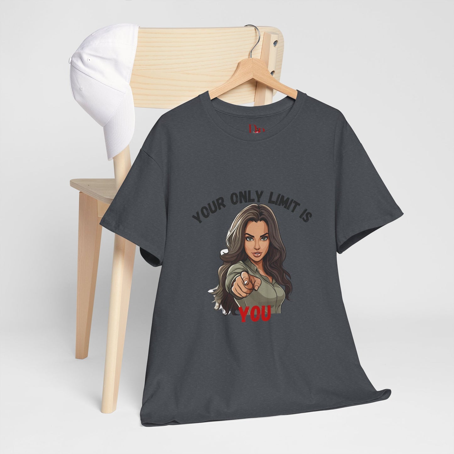 "Your Only Limit Is You" Inspirational Shirt – Motivational Tee in Black & Red Text