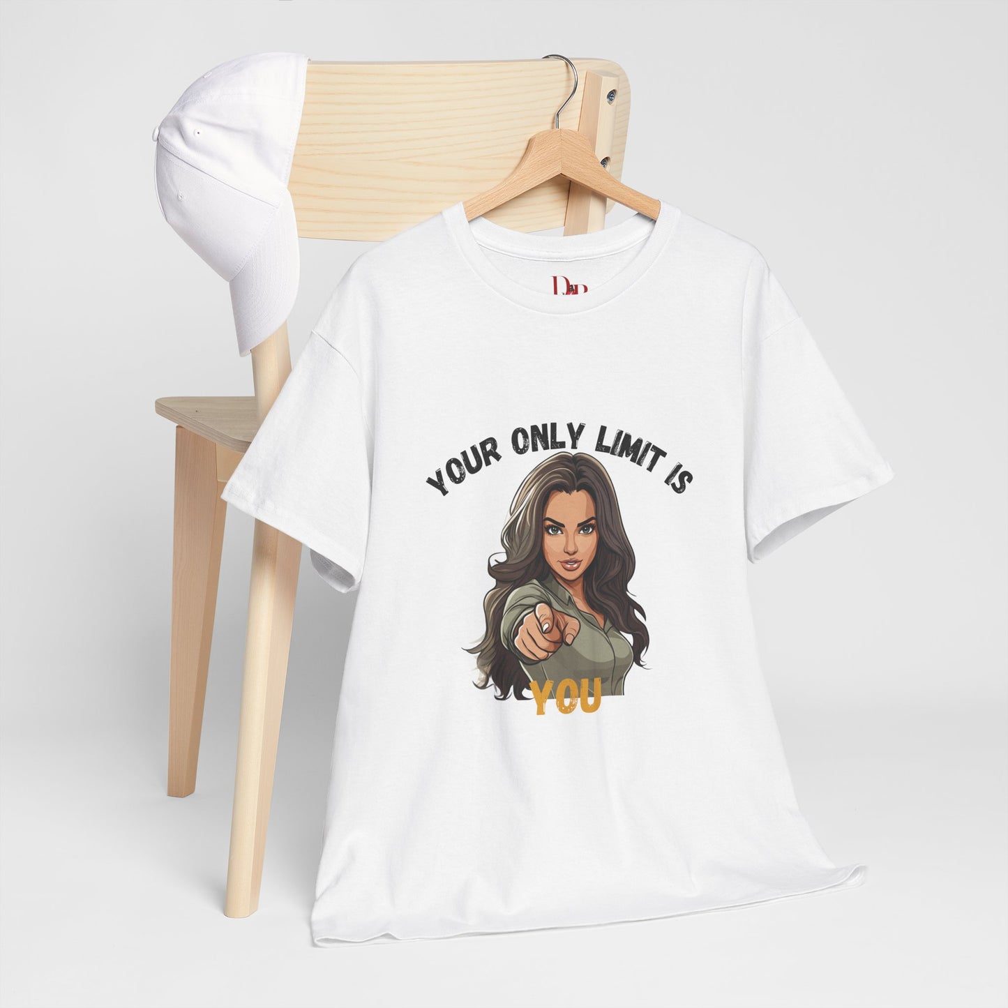 "Your Only Limit Is You" Inspirational Shirt – Motivational Tee in Black & Gold Text