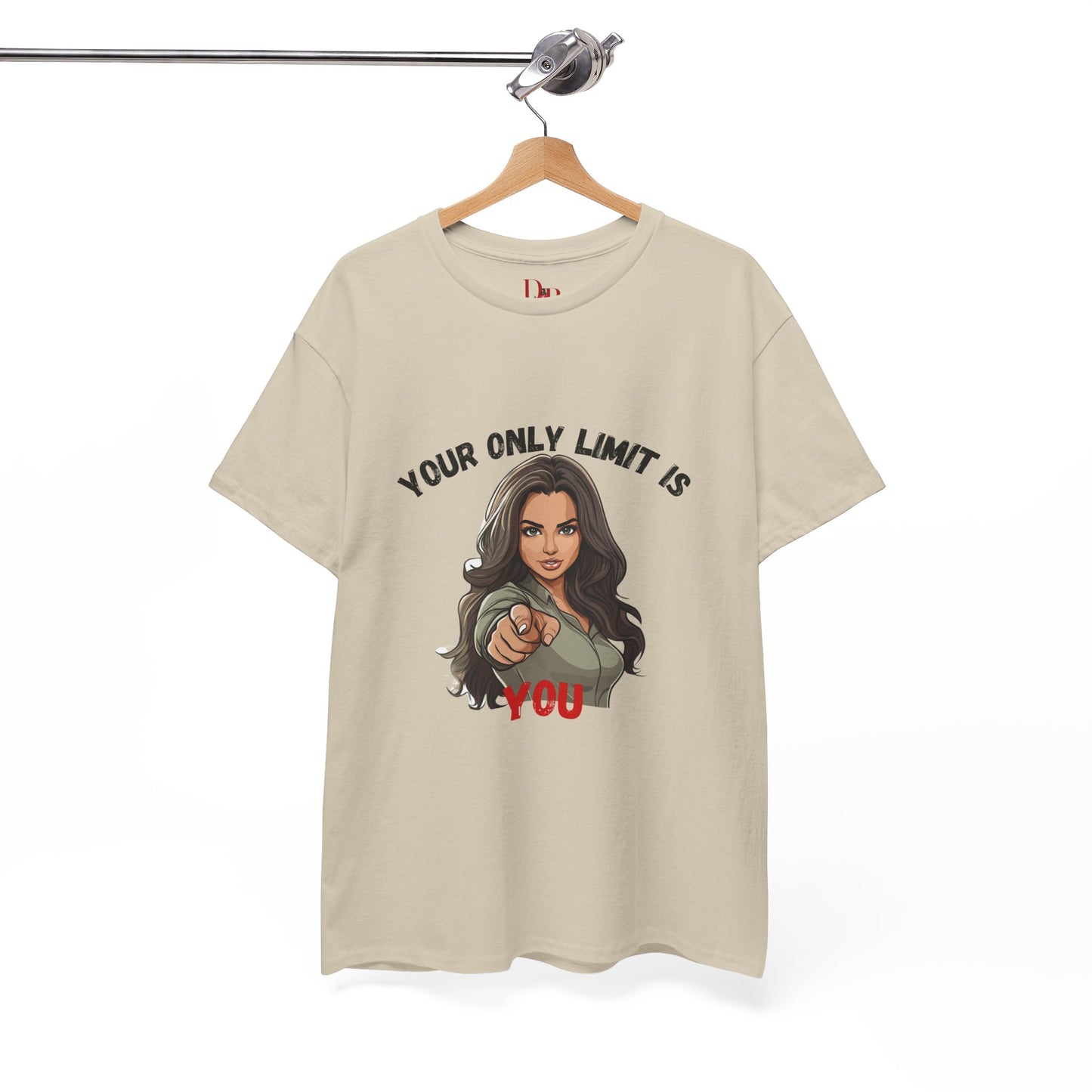 "Your Only Limit Is You" Inspirational Shirt – Motivational Tee in Black & Red Text