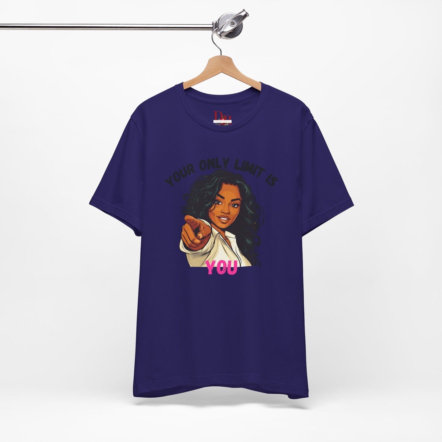 "Your Only Limit Is You" Inspirational Shirt – Motivational Tee in Black & Pink