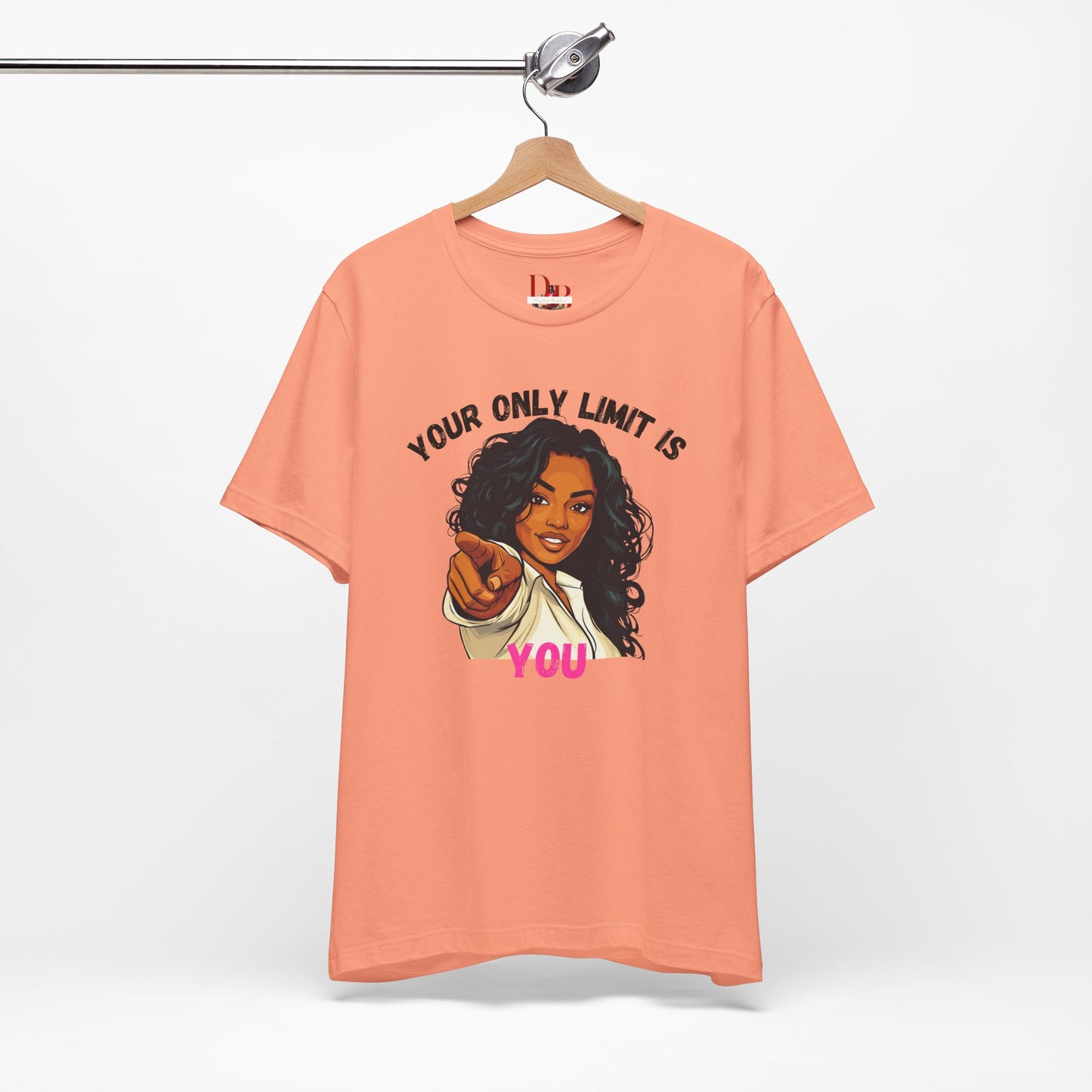 "Your Only Limit Is You" Inspirational Shirt – Motivational Tee in Black & Pink