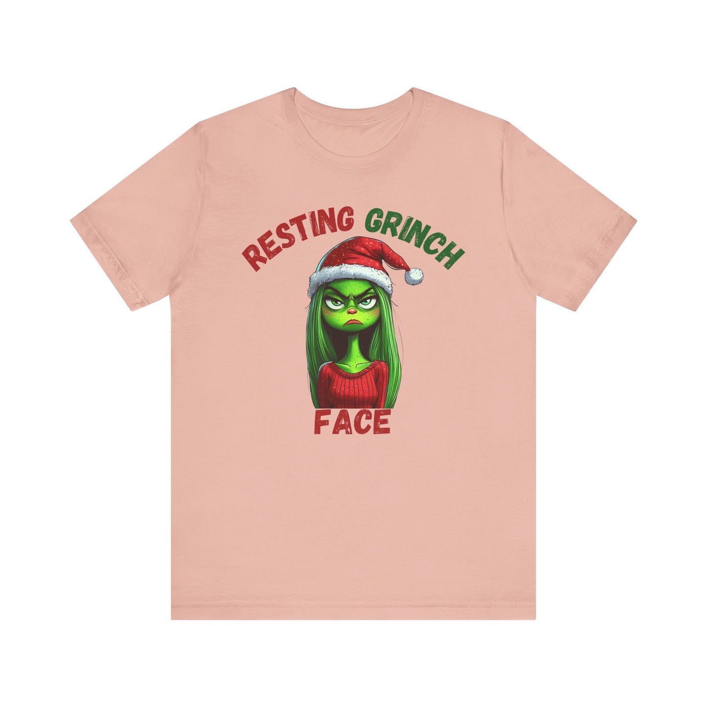 "Resting Grinch Face" Holiday Shirt – Funny Christmas Tee in Red & Green