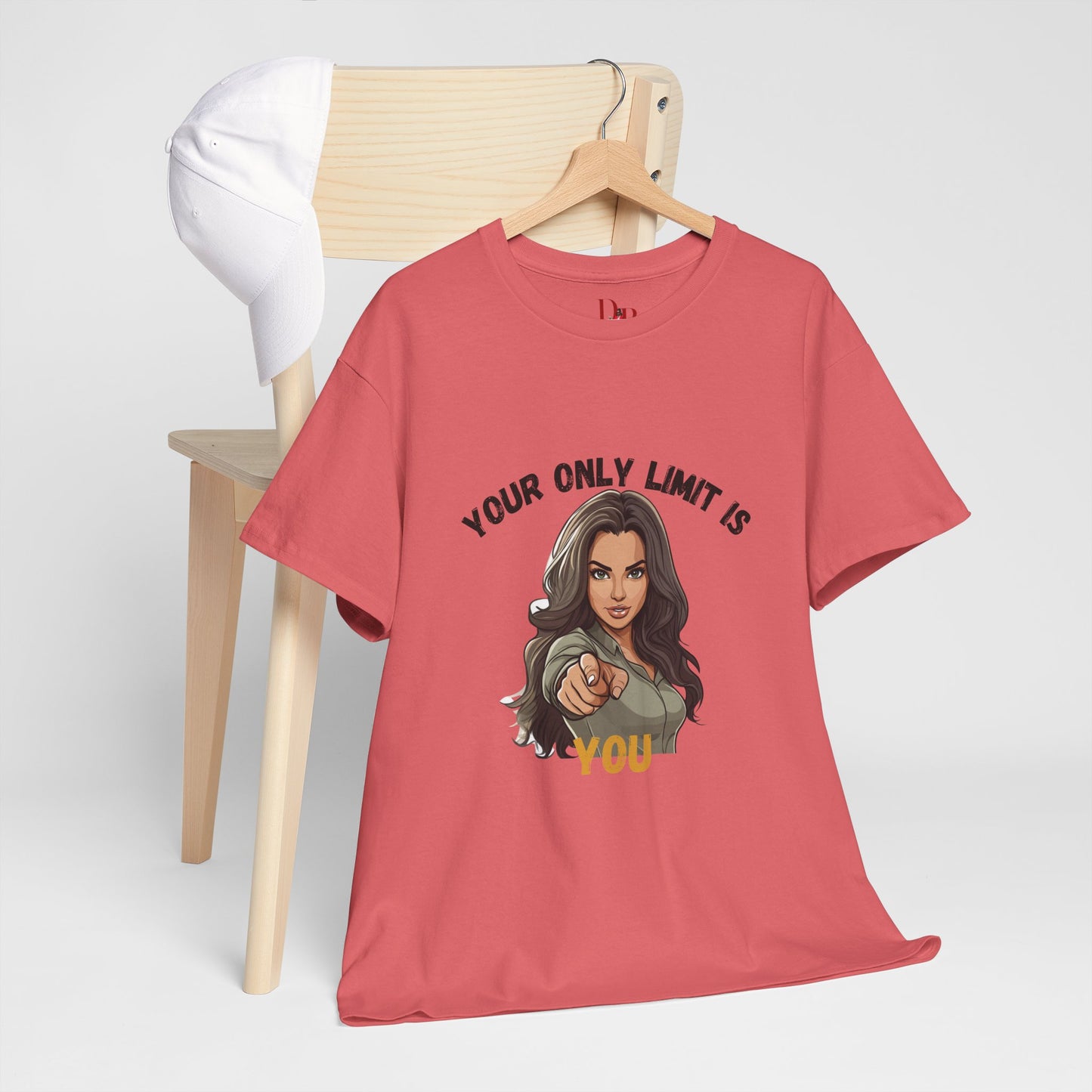 "Your Only Limit Is You" Inspirational Shirt – Motivational Tee in Black & Gold Text