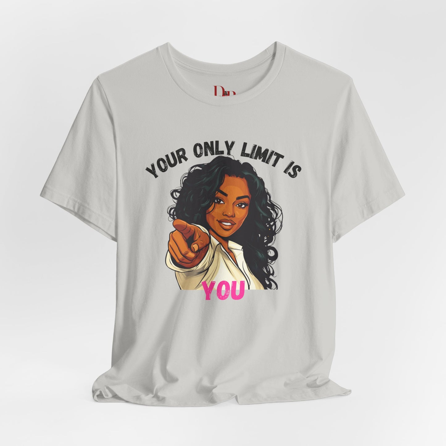 "Your Only Limit Is You" Inspirational Shirt – Motivational Tee in Black & Pink