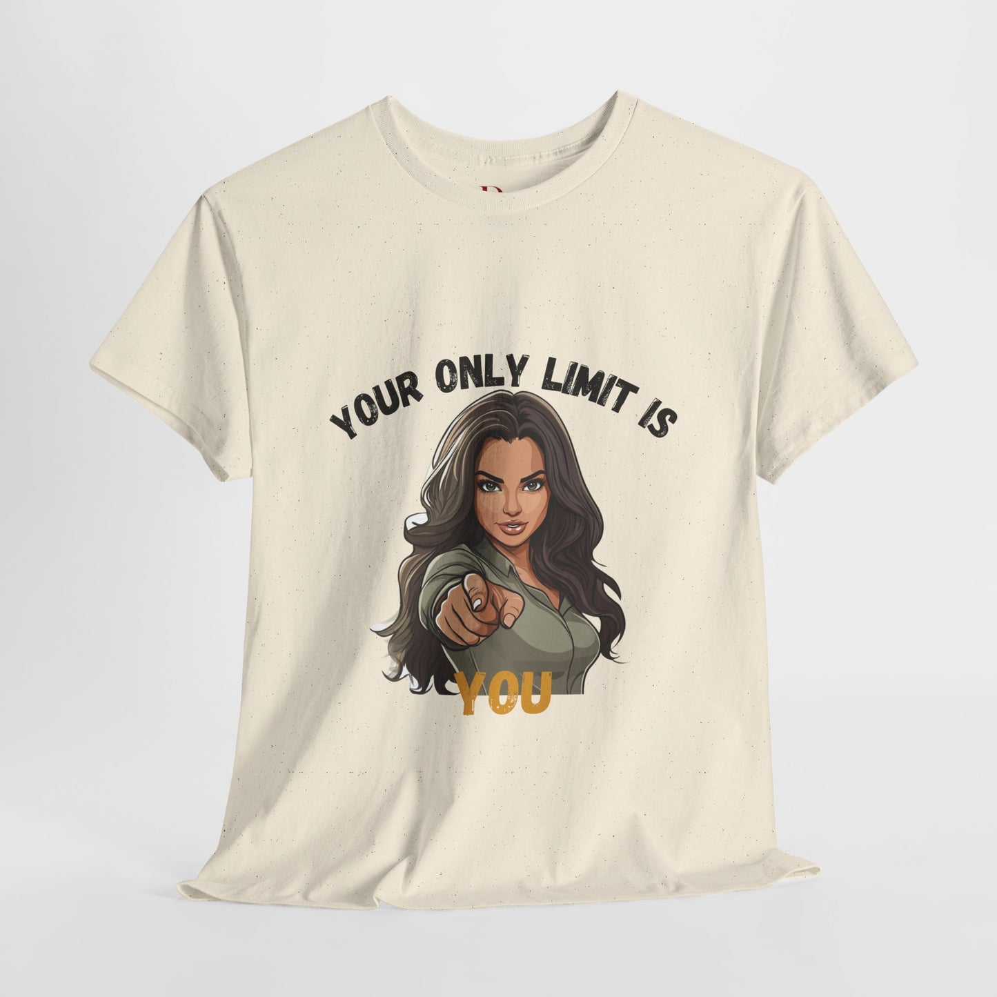 "Your Only Limit Is You" Inspirational Shirt – Motivational Tee in Black & Gold Text