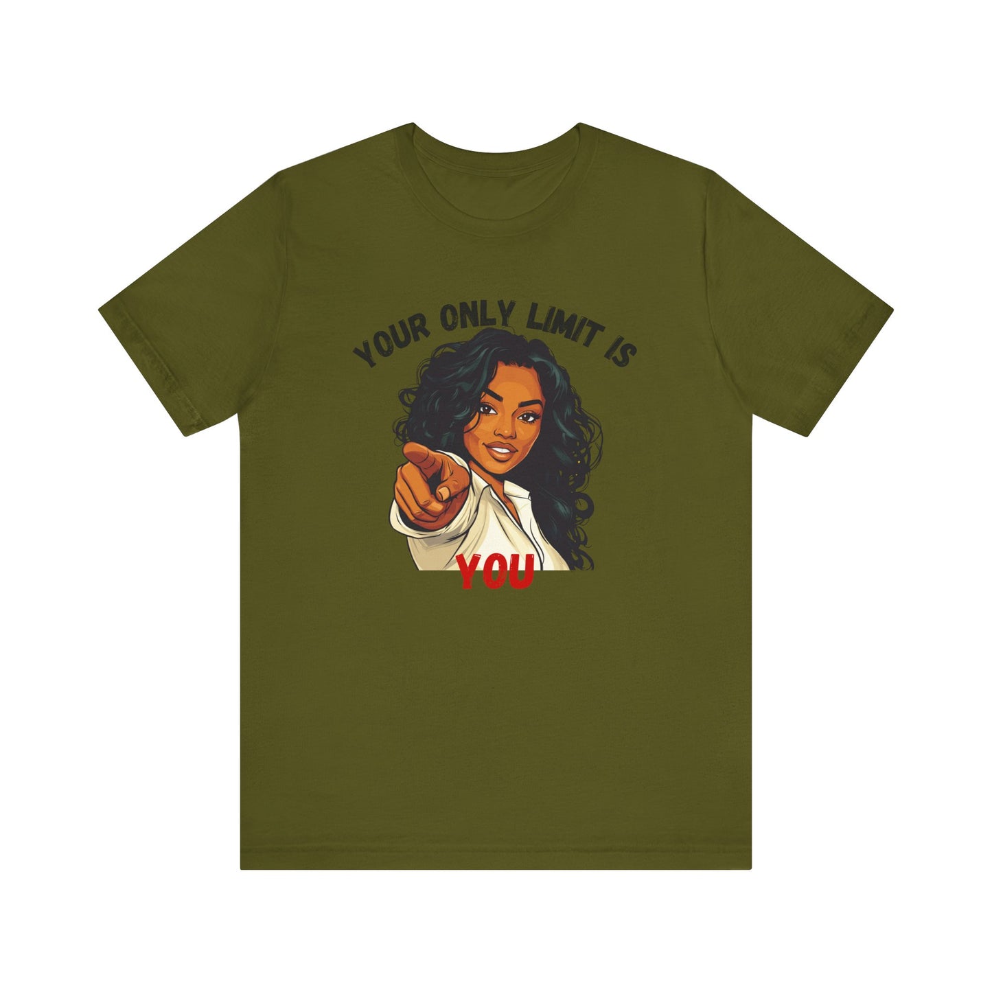 "Your Only Limit Is You" Inspirational Shirt – Motivational Tee in Black & Red Text