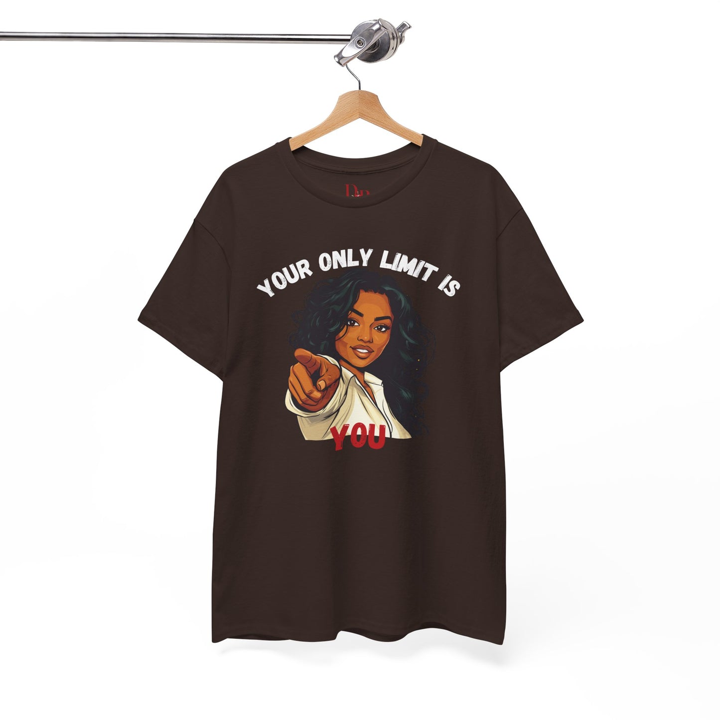 "Your Only Limit Is You" Inspirational Shirt – Motivational Tee in White & Red Text