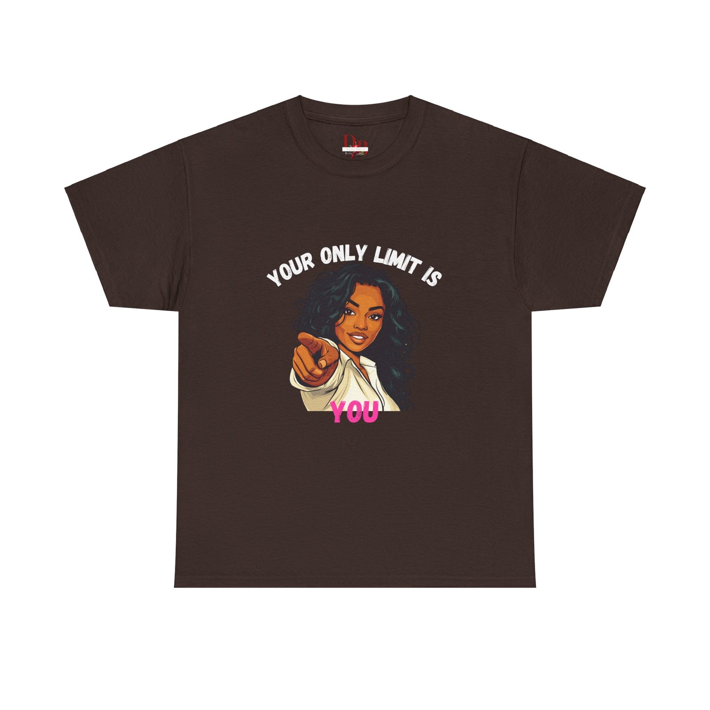 "Your Only Limit Is You" Inspirational Shirt – Motivational Tee in White & Pink Text