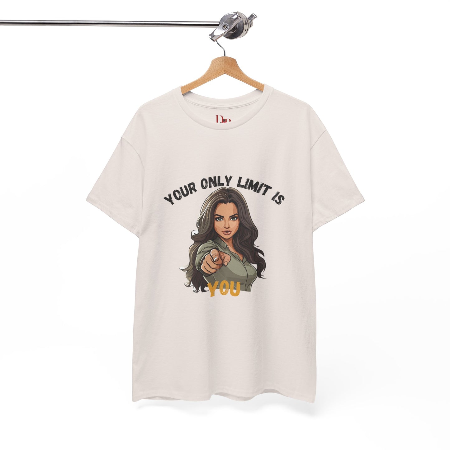 "Your Only Limit Is You" Inspirational Shirt – Motivational Tee in Black & Gold Text