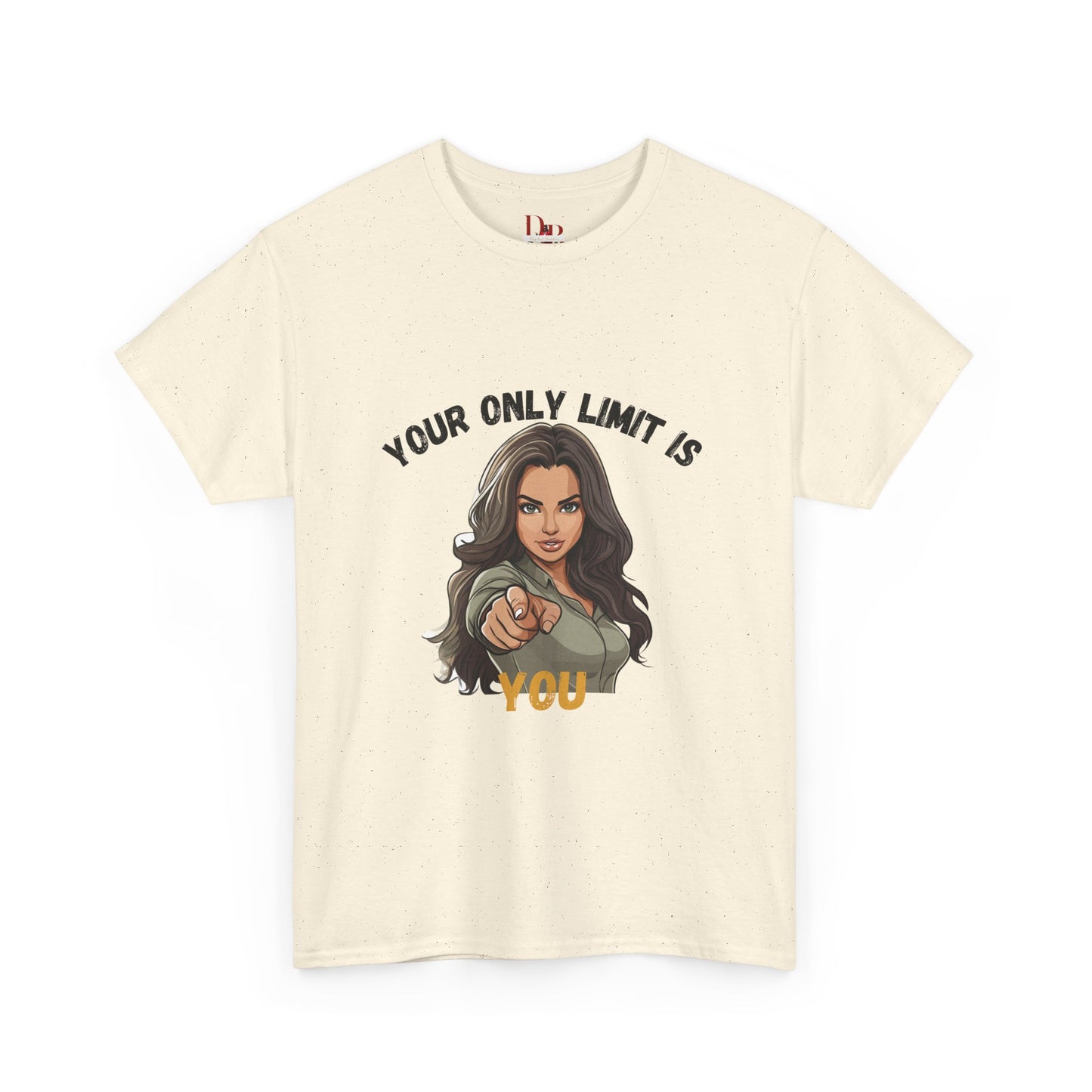 "Your Only Limit Is You" Inspirational Shirt – Motivational Tee in Black & Gold Text