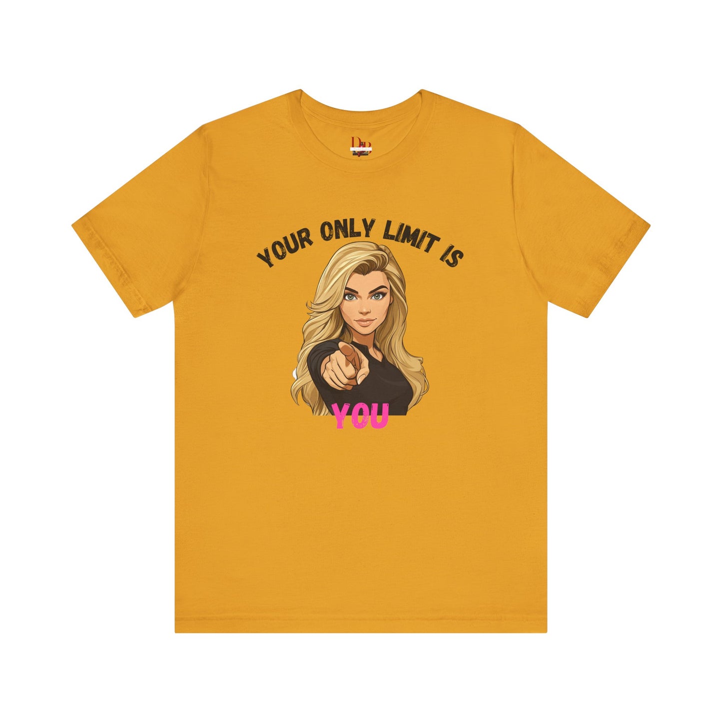 "Your Only Limit Is You" Inspirational Shirt B – Motivational Tee in Black & Pink