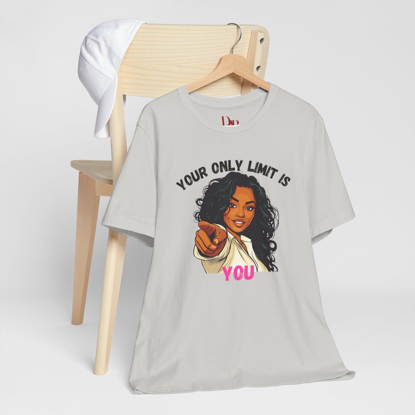 "Your Only Limit Is You" Inspirational Shirt – Motivational Tee in Black & Pink