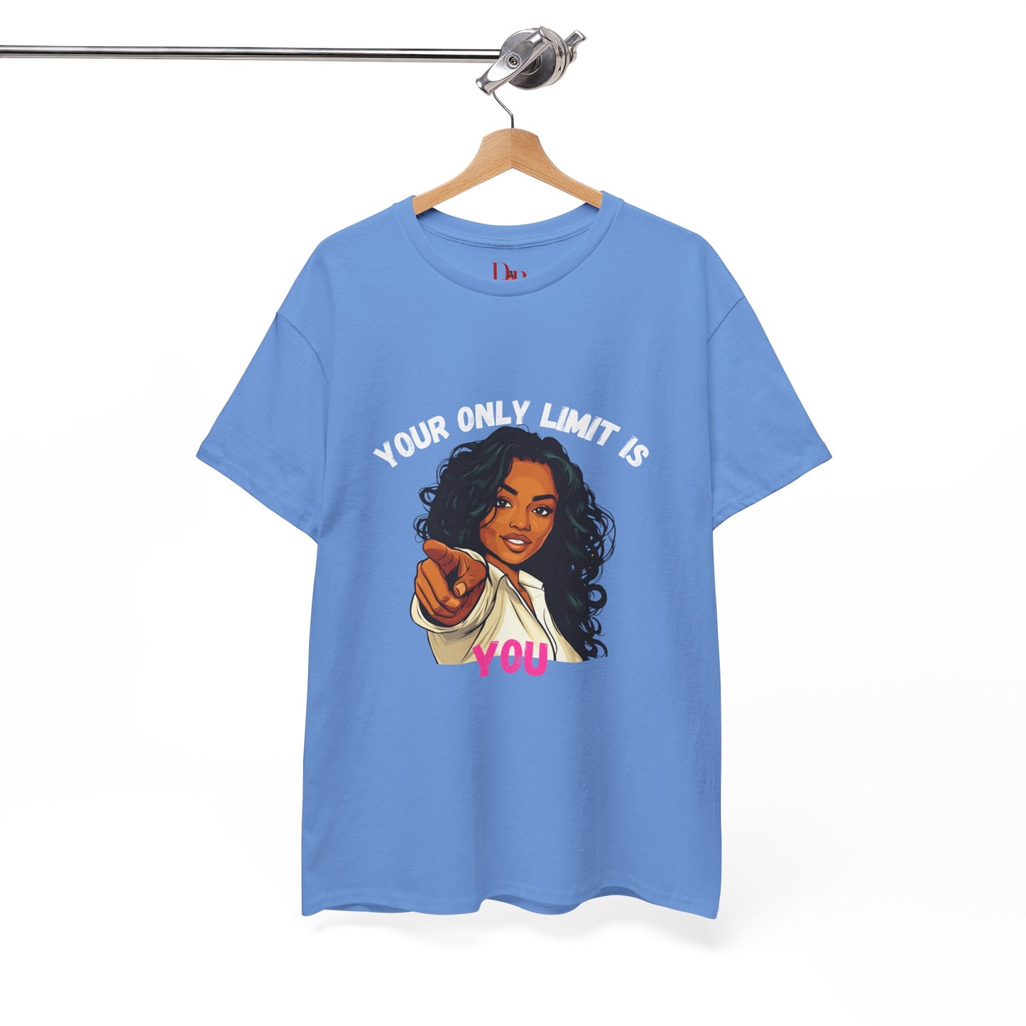 "Your Only Limit Is You" Inspirational Shirt – Motivational Tee in White & Pink Text