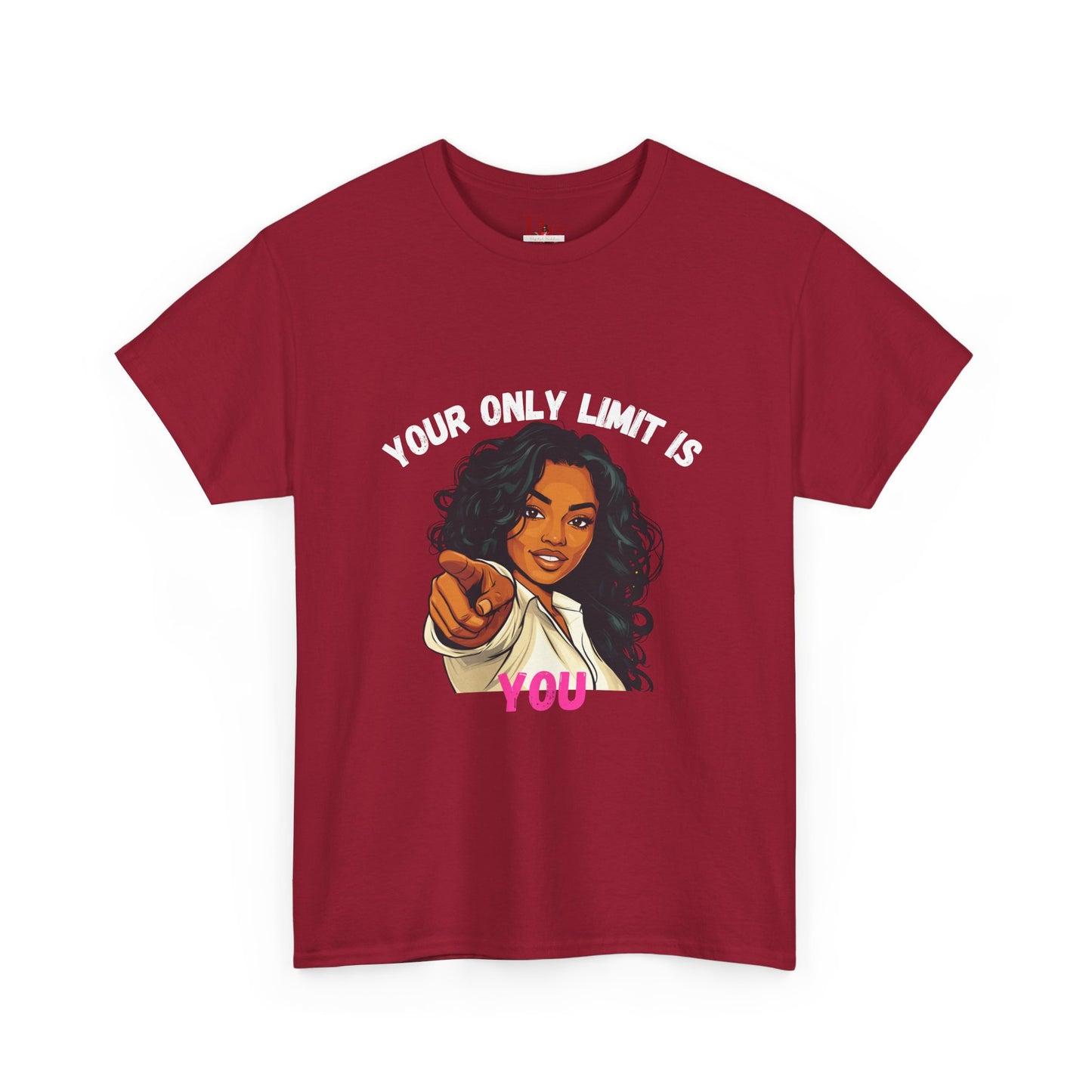 "Your Only Limit Is You" Inspirational Shirt – Motivational Tee in White & Pink Text