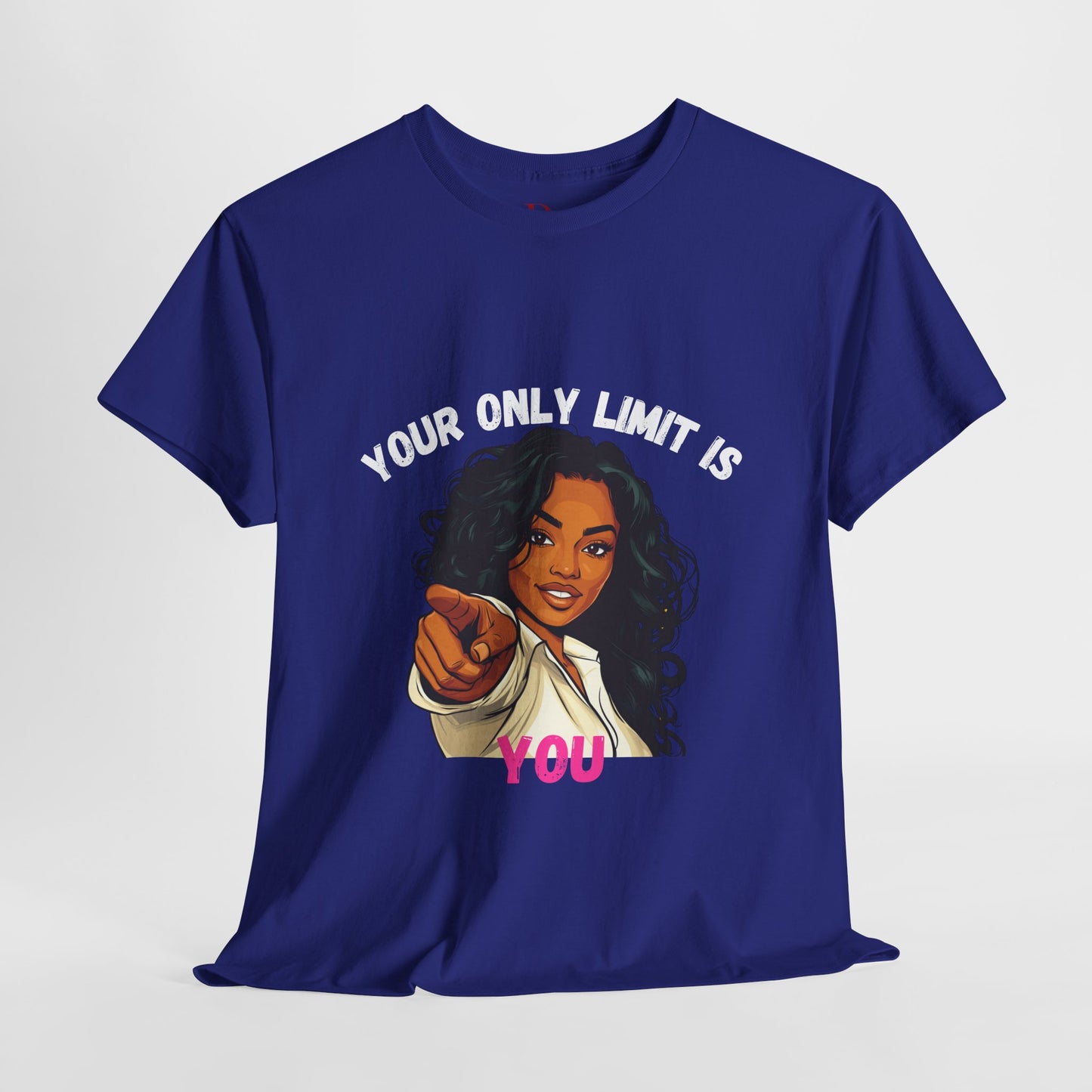 "Your Only Limit Is You" Inspirational Shirt – Motivational Tee in White & Pink Text