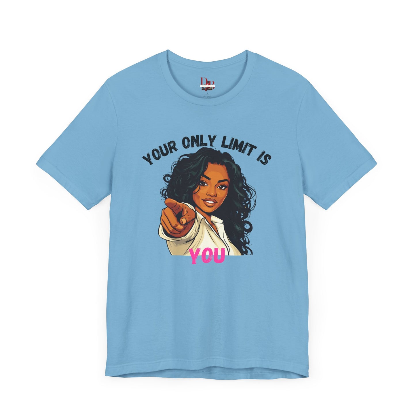 "Your Only Limit Is You" Inspirational Shirt – Motivational Tee in Black & Pink